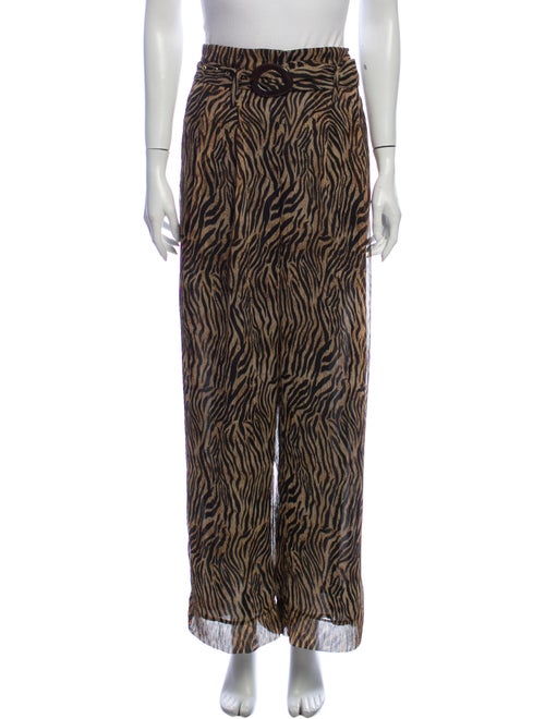 Nanushka Animal Print Wide Leg Pants