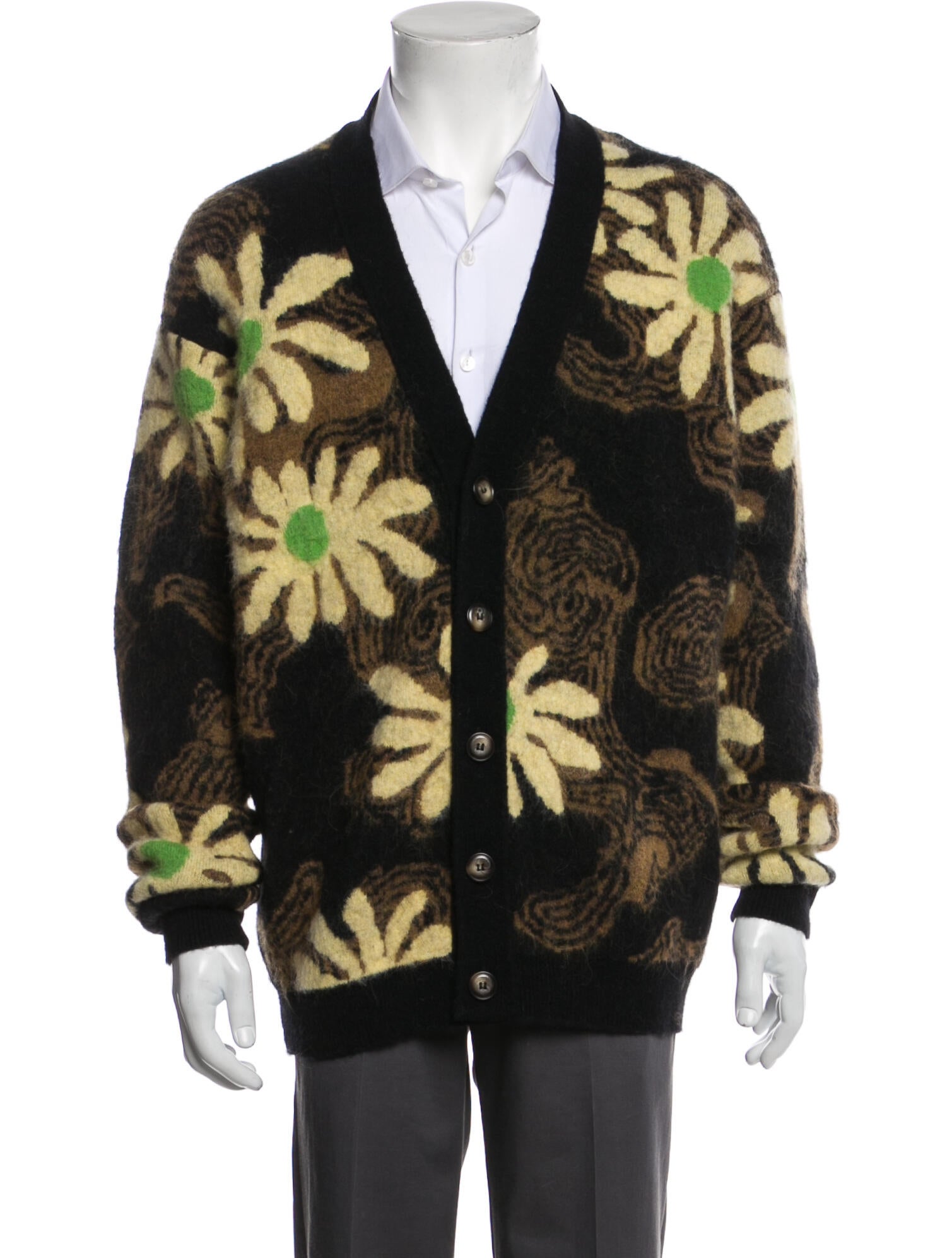 Nanushka Floral Print V-Neck Cardigan