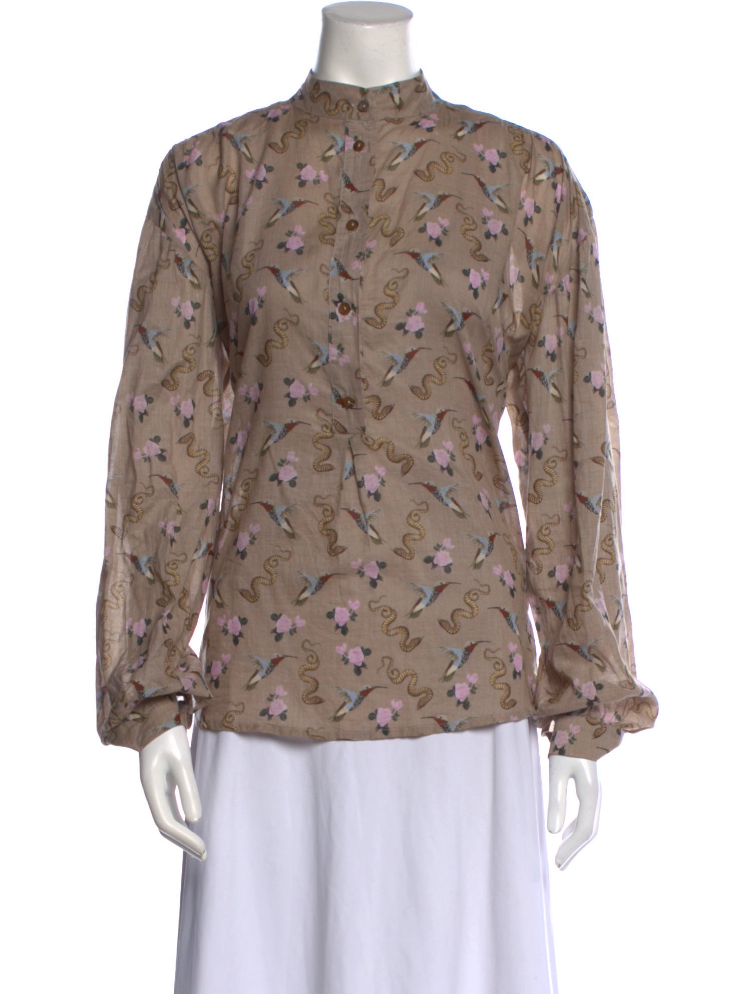 Nanushka Printed Mock Neck Blouse
