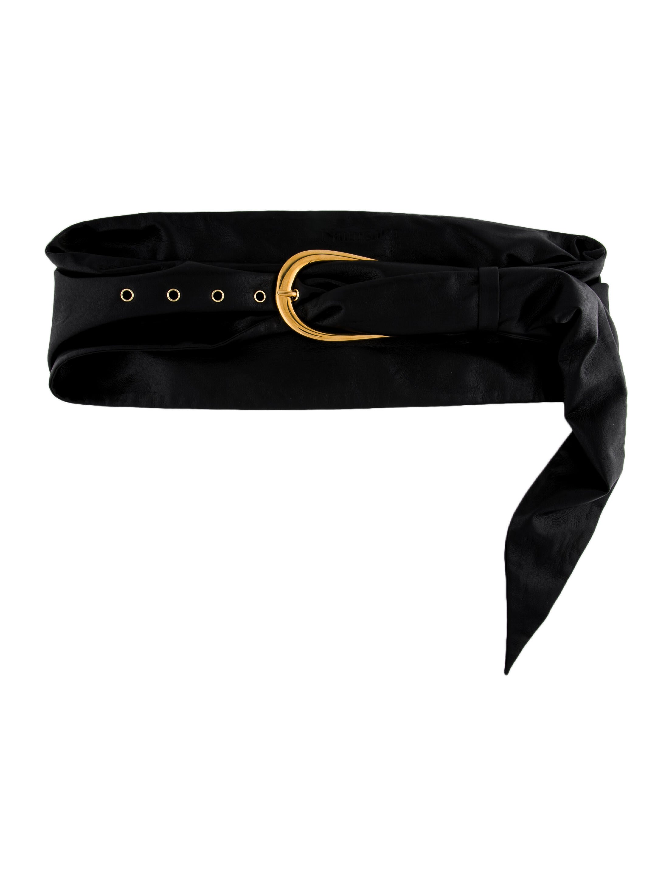 Iro Wide Leather Waist Belt Black Belts, Accessories WIR133221