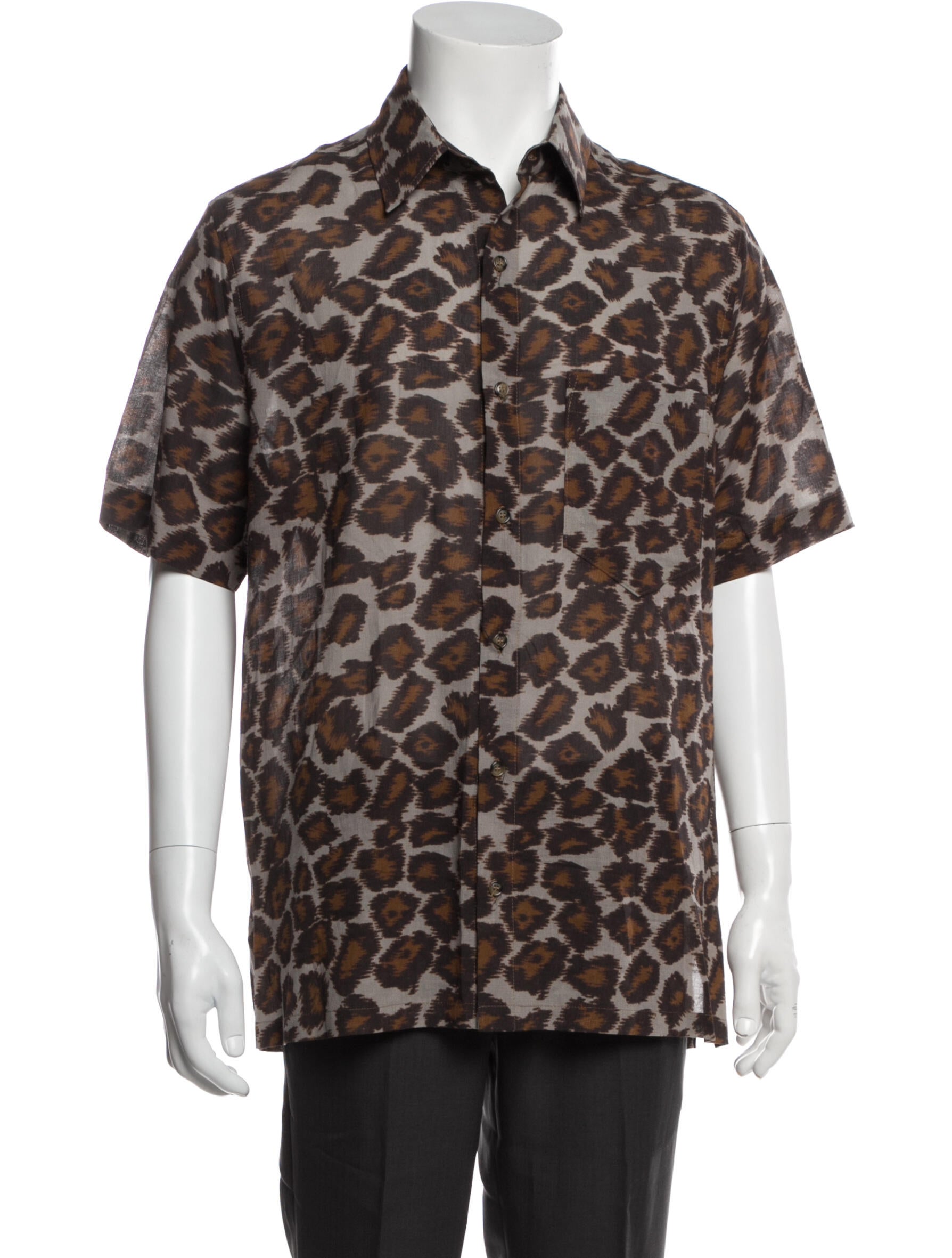 Nanushka Animal Print Short Sleeve Shirt w/ Tags