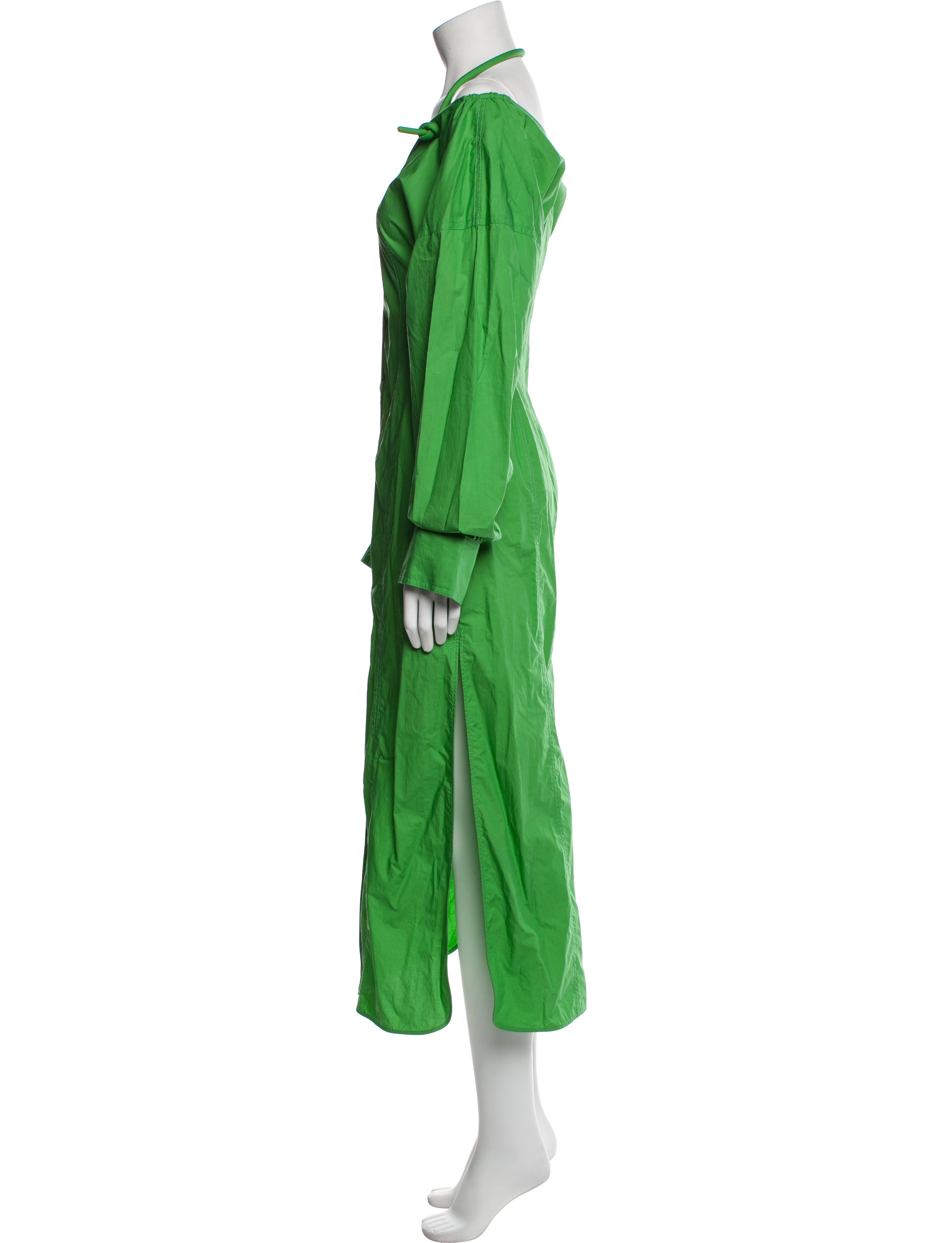 green emerald velvet dress Cobee - Ribbed Jersey and Slip Satin Dress main image 0