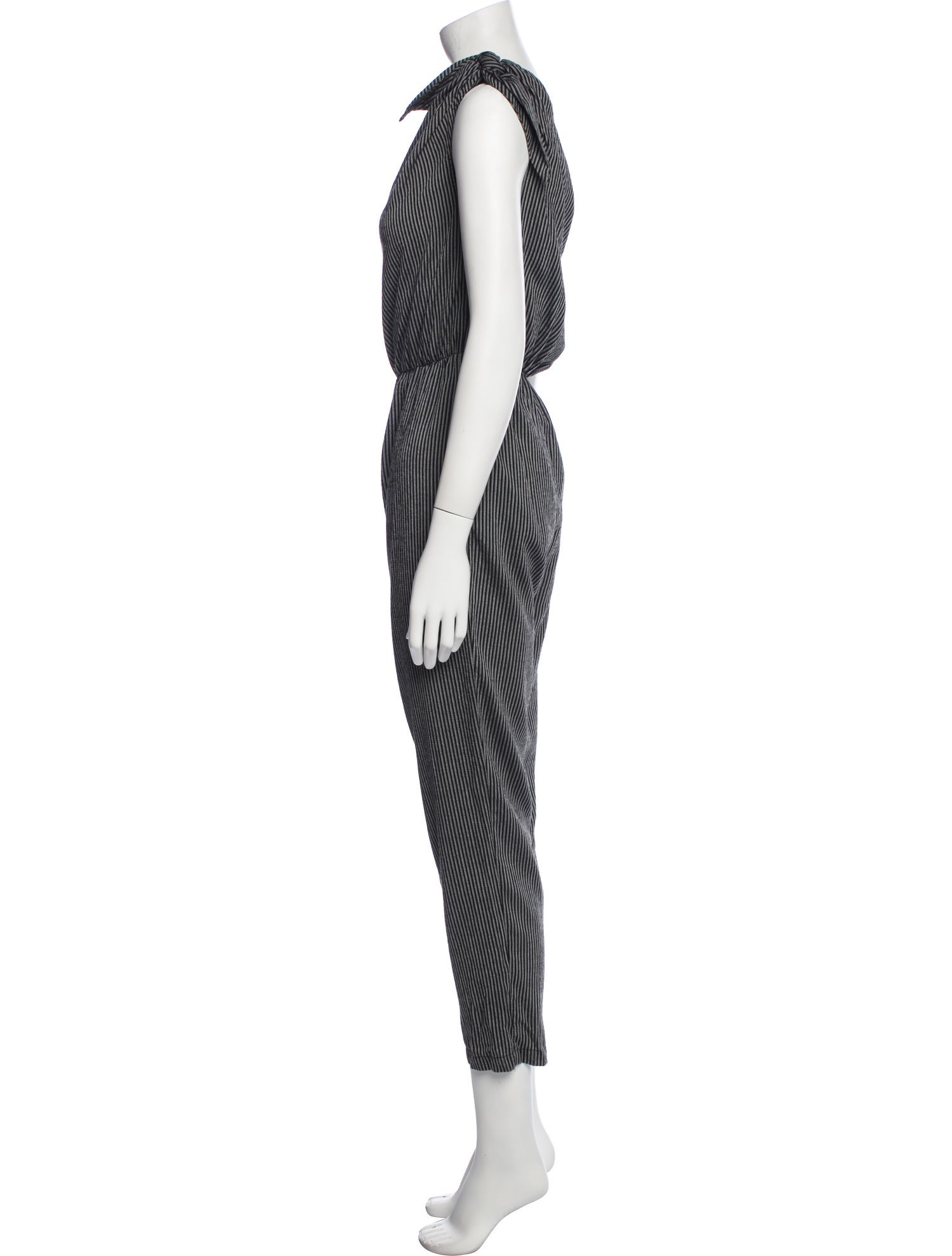 Nanushka Striped One-Shoulder Jumpsuit