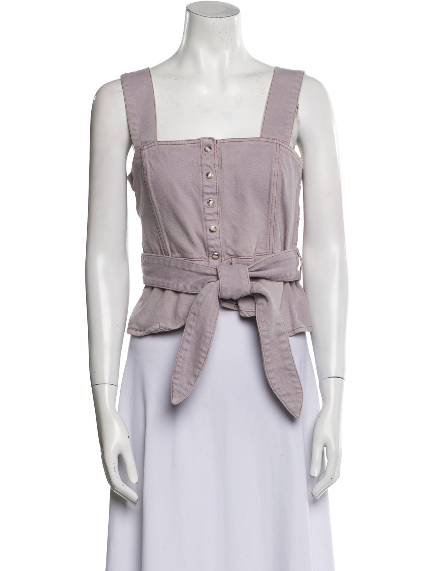 Nanushka Square Neckline Sleeveless Crop Top