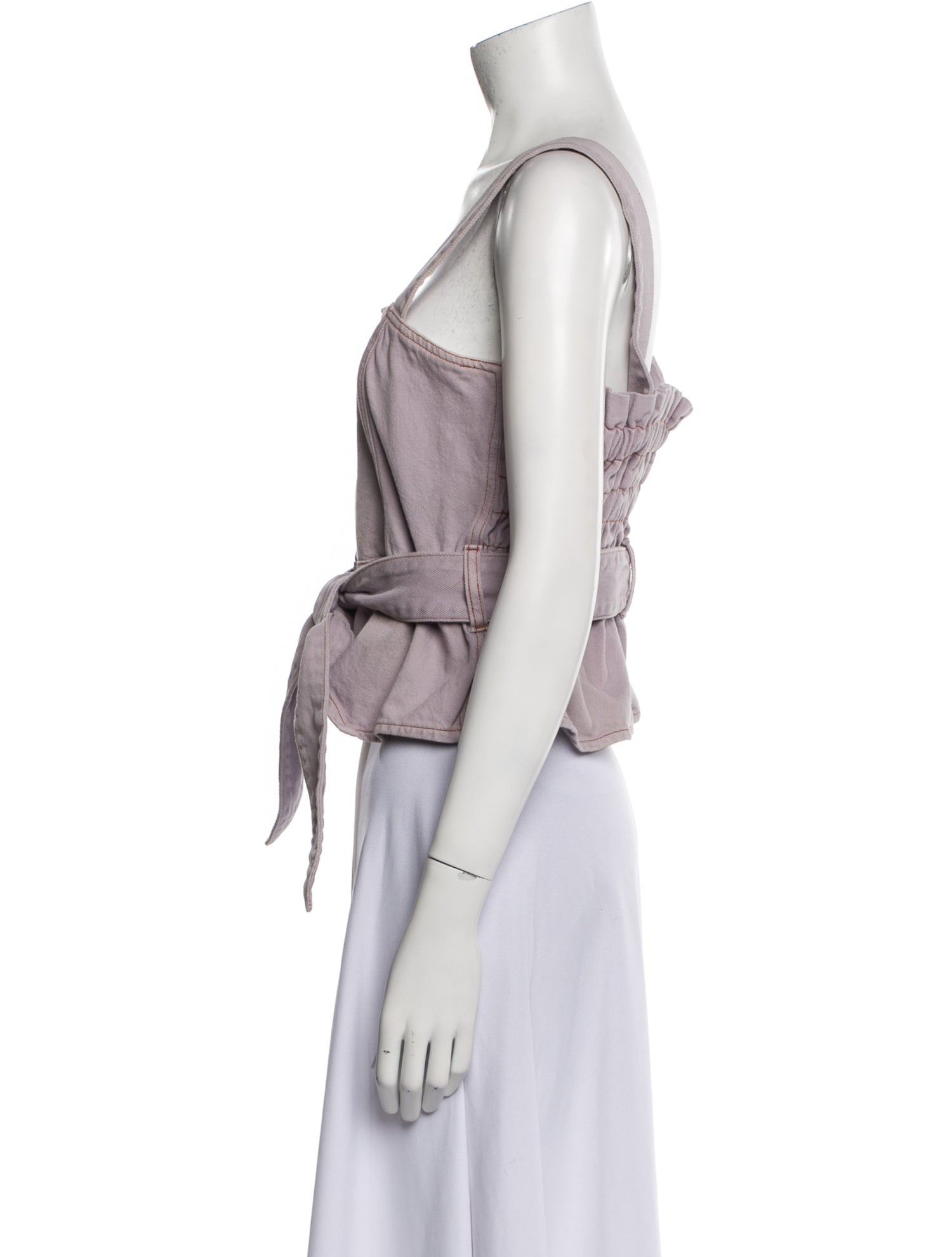 Nanushka Square Neckline Sleeveless Crop Top