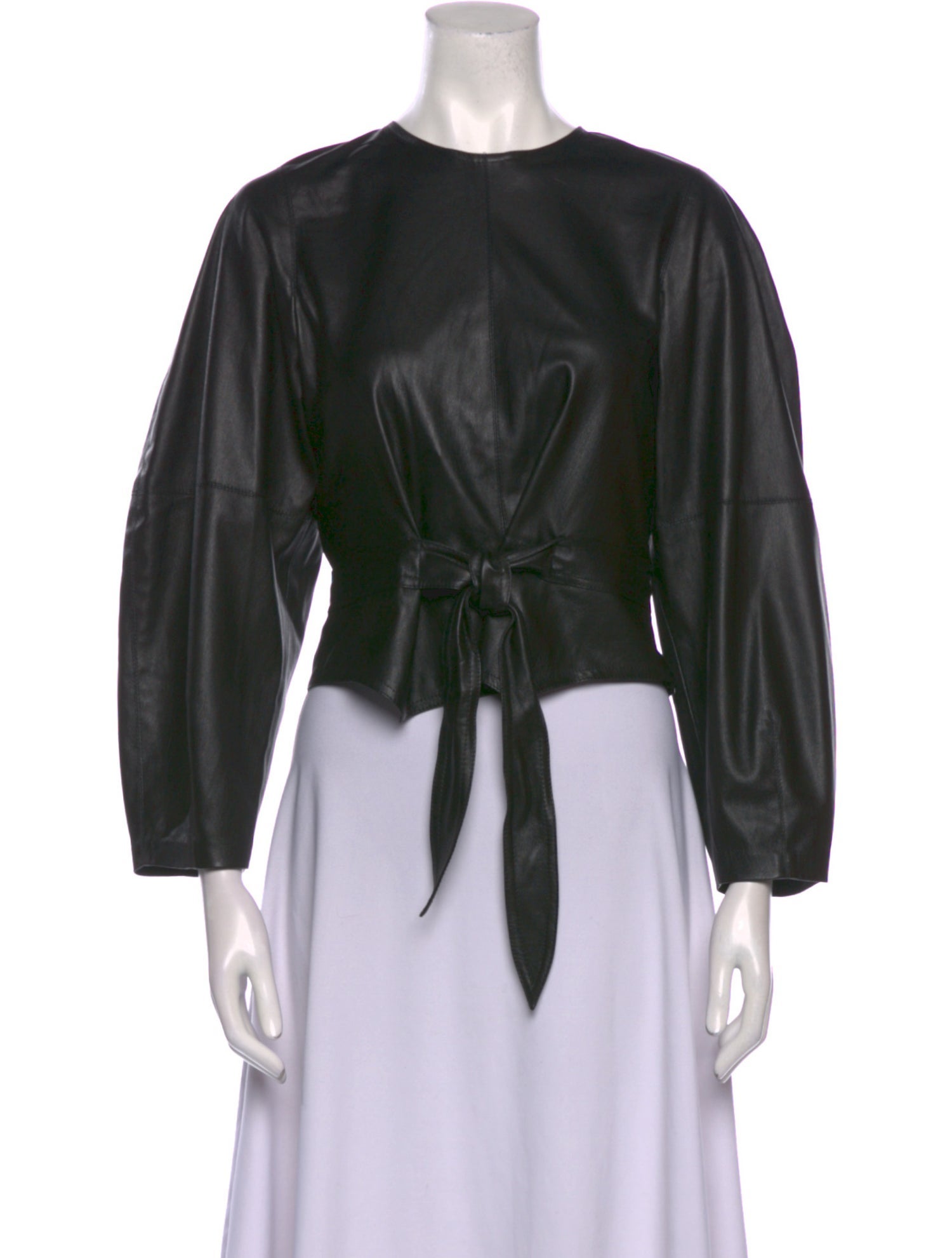 Nanushka Crew Neck Three-Quarter Sleeve Crop Top