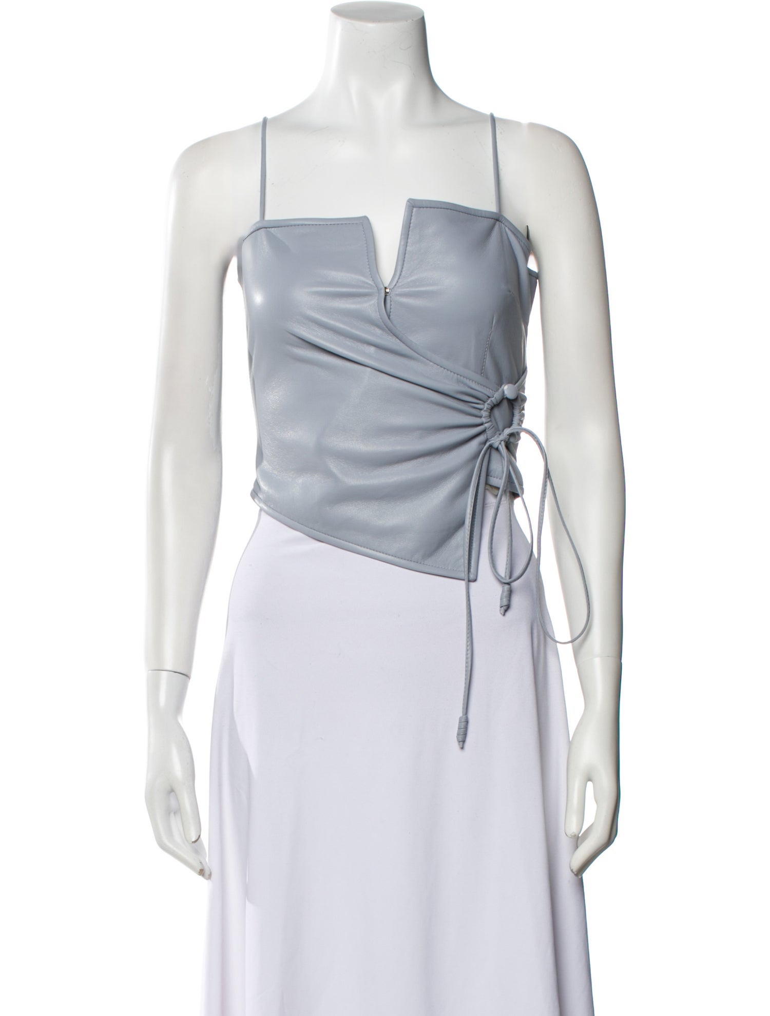 Nanushka Square Neckline Sleeveless Crop Top