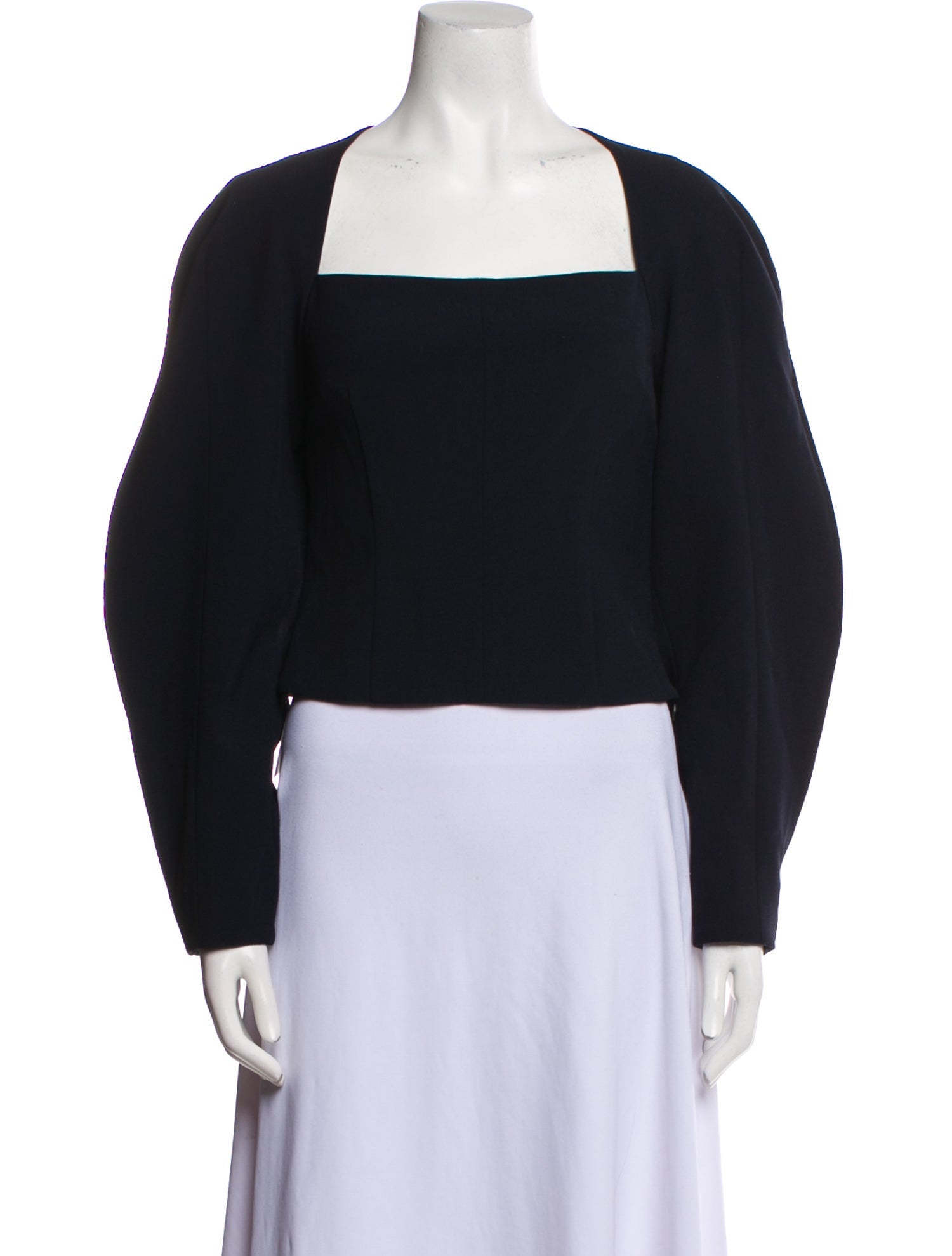 Nanushka Square Neckline Long Sleeve Crop Top