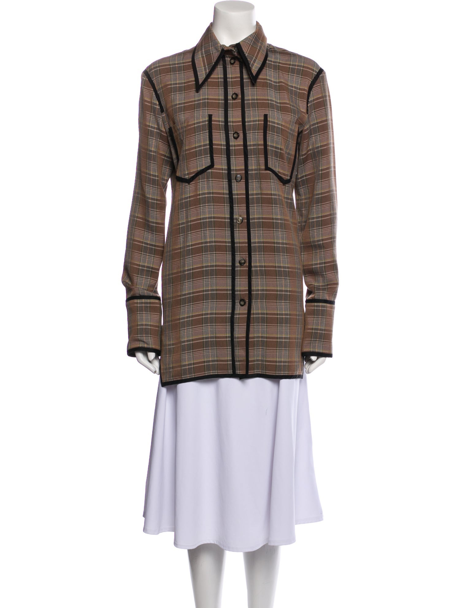 Nanushka Plaid Print Coat