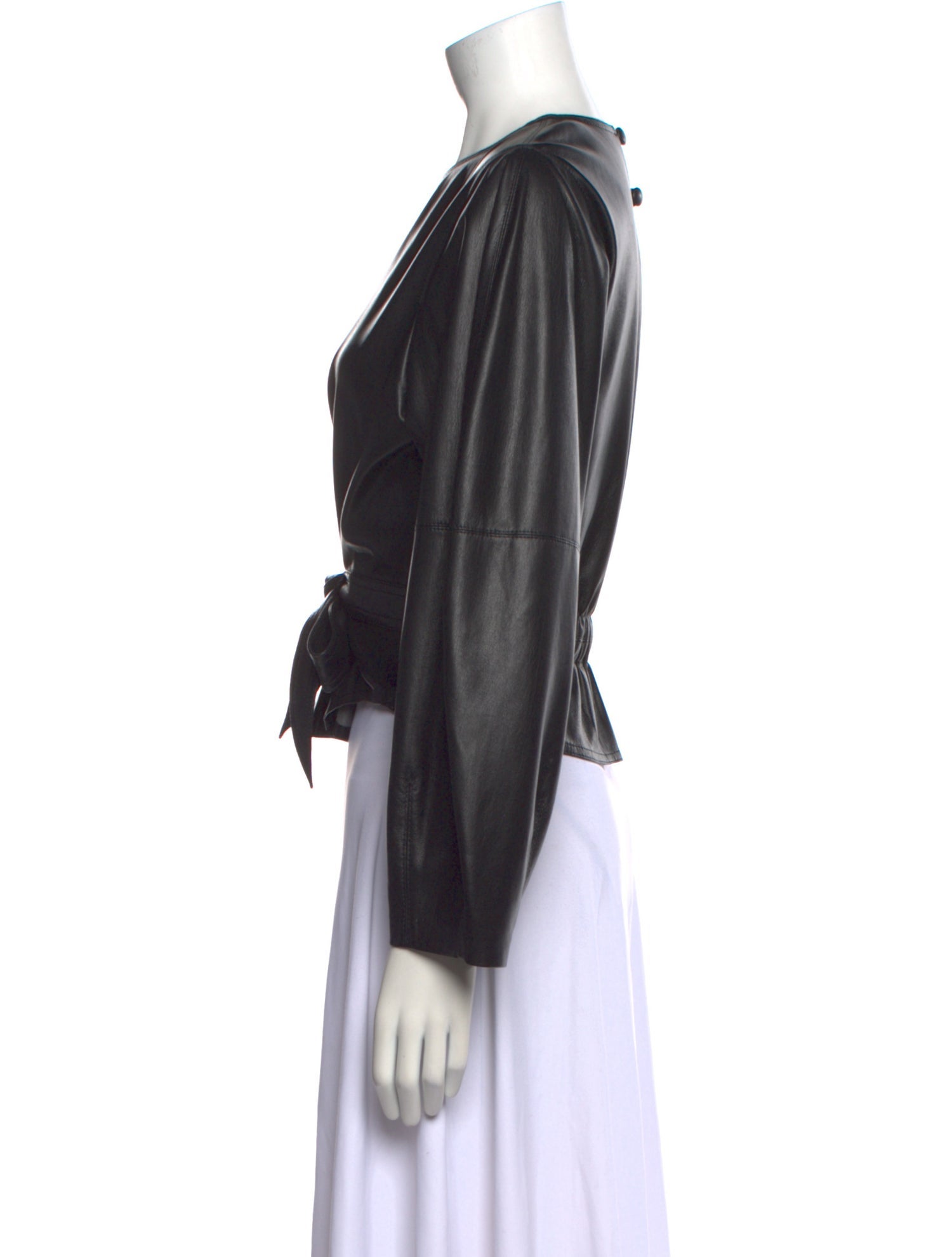 Nanushka Crew Neck Long Sleeve Crop Top