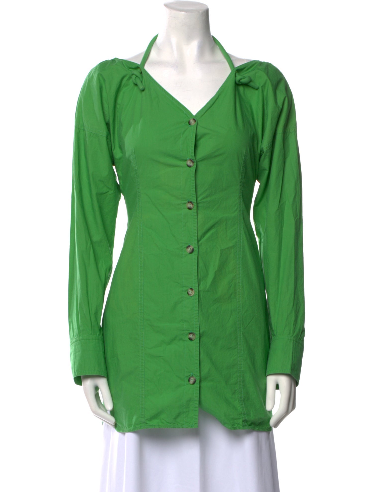 Nanushka V-Neck Long Sleeve Button-Up Top