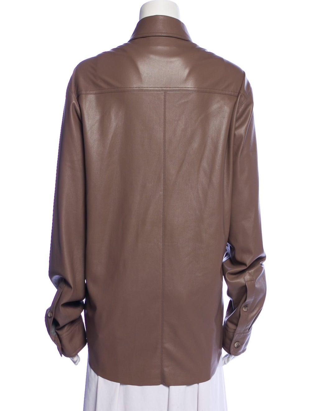 Nanushka Jacket Brown Pointed Collar Patch Pocket… - image 3