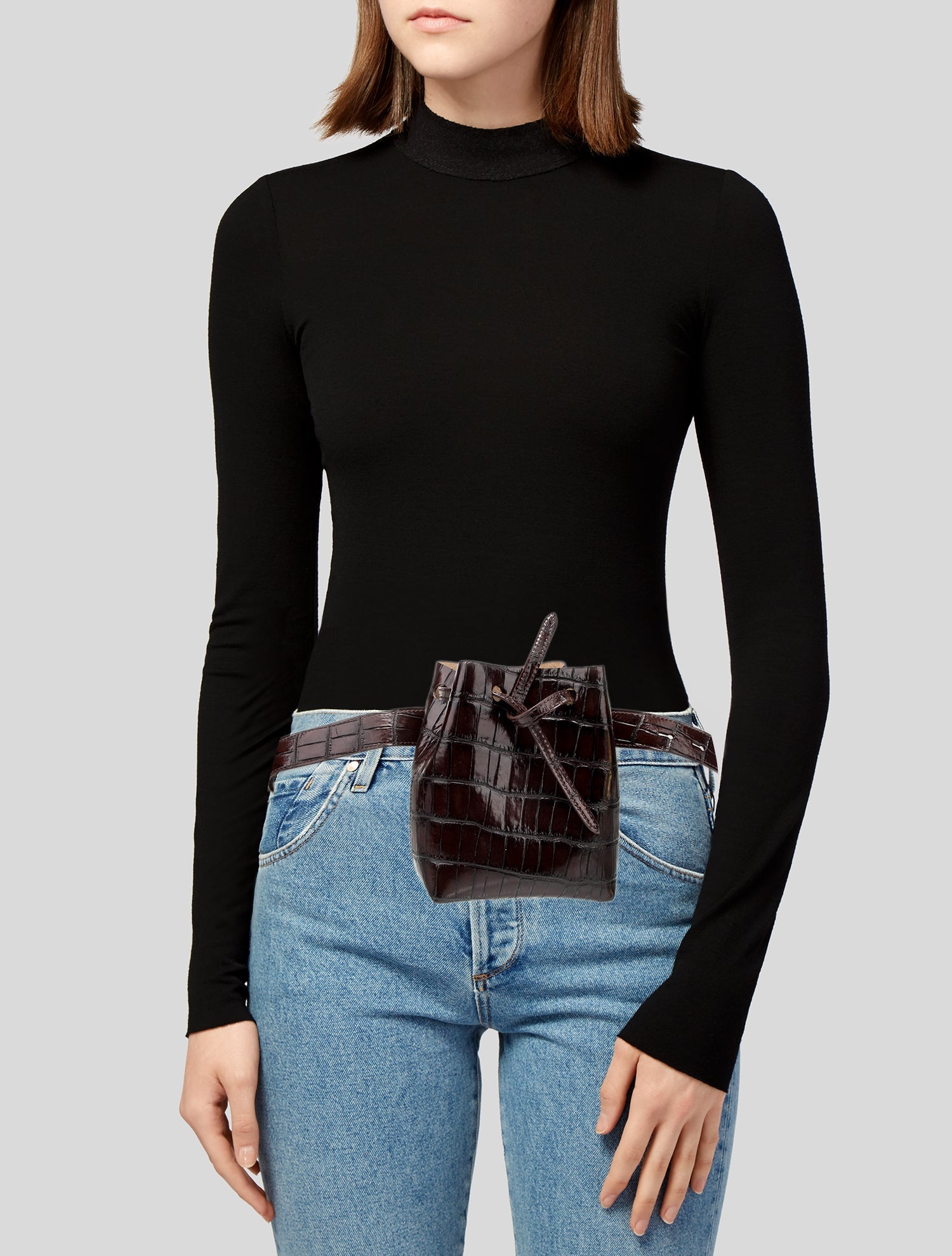 Nanushka Embossed Leather Belt Bag