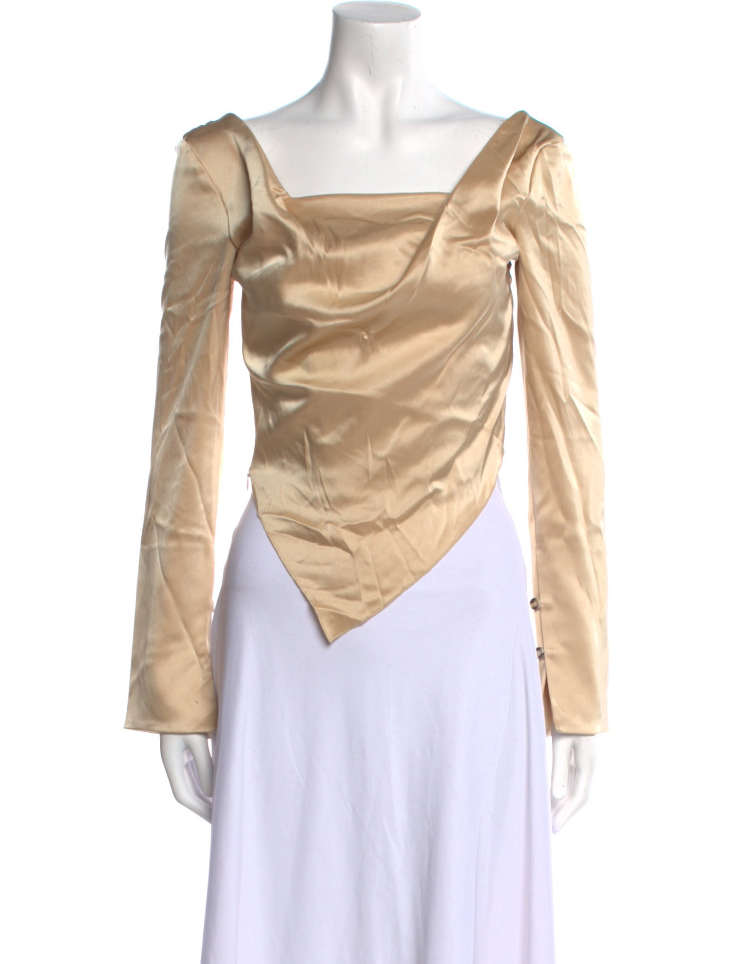 Nanushka Square Neckline Long Sleeve Top