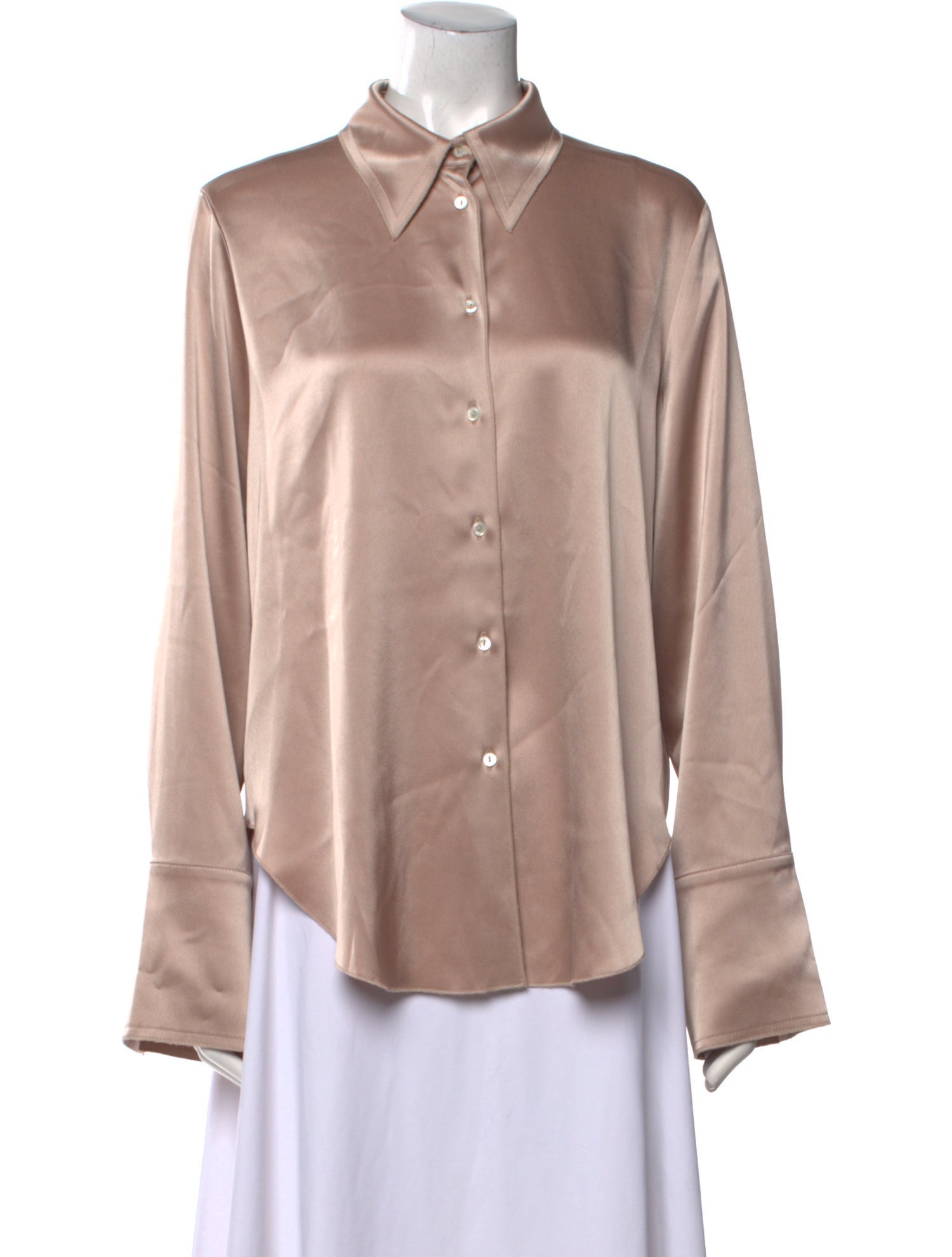 Nanushka Long Sleeve Button-Up Top