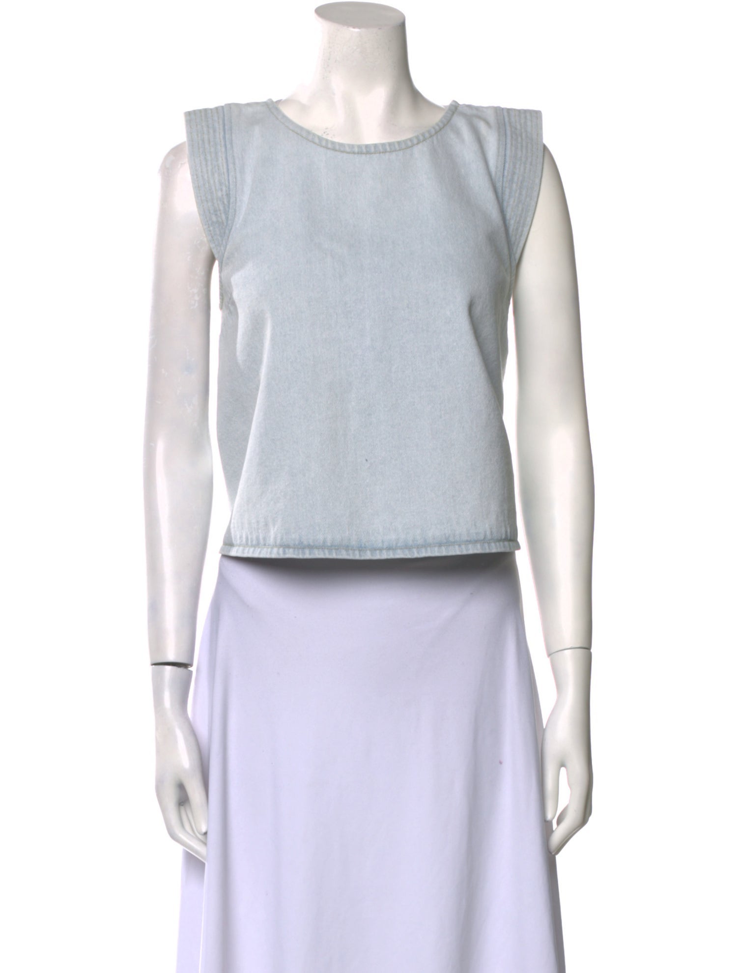 Nanushka Bateau Neckline Sleeveless Crop Top