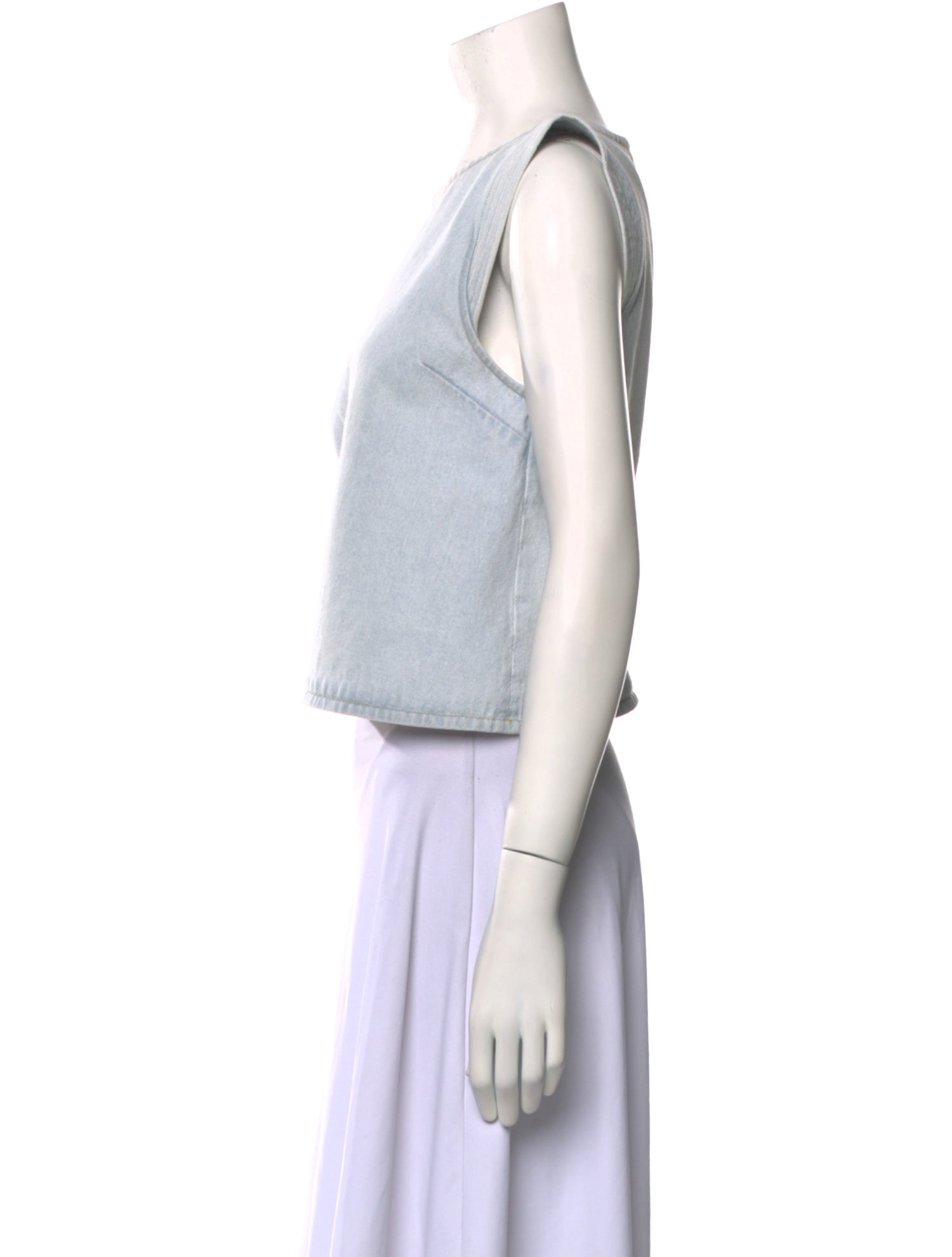 Nanushka Bateau Neckline Sleeveless Crop Top