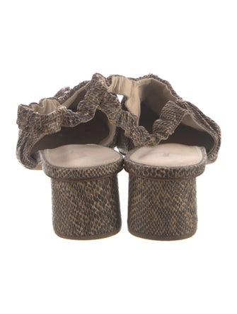 Nanushka Leather Animal Print Slingback Pumps