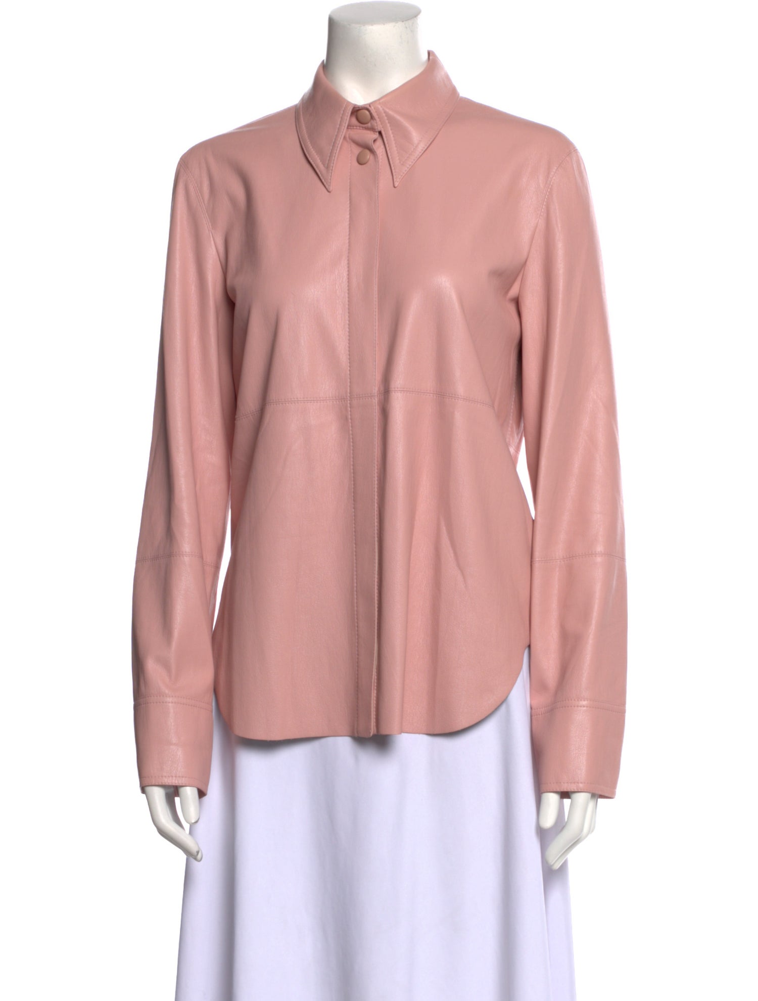 Nanushka Long Sleeve Button-Up Top