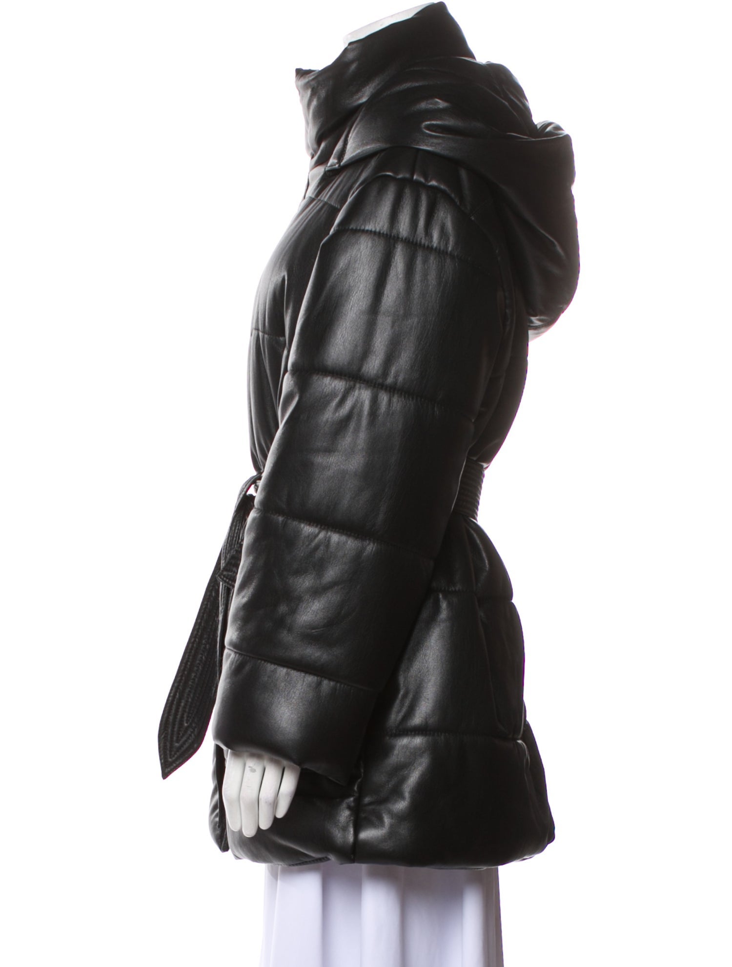 コート NANUSHKA Black Synthetic Leather Liesel Coat Mariella - Regenerated Leather Biker Coat - Black – Nanushka