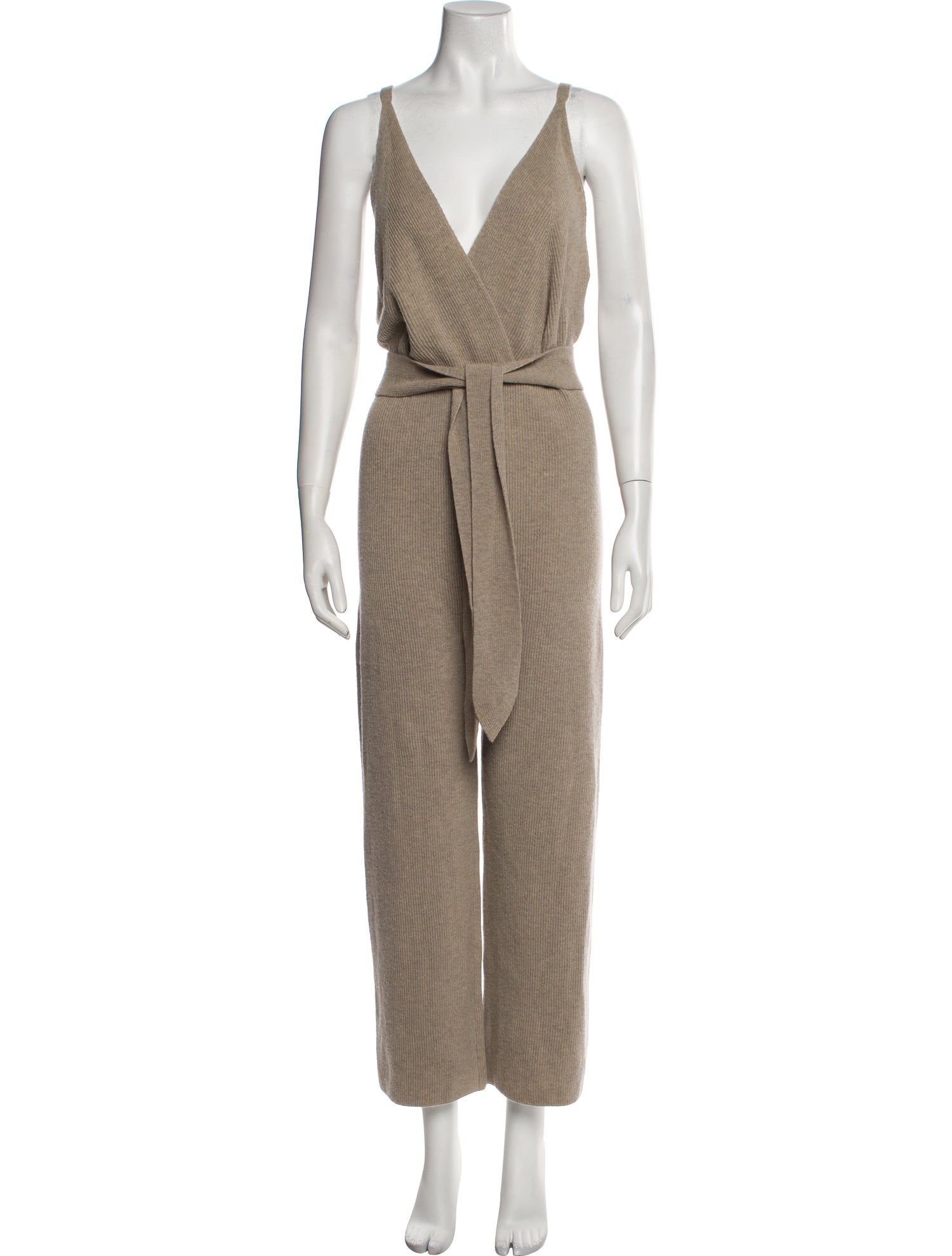 Nanushka Merino Wool Plunge Neckline Jumpsuit