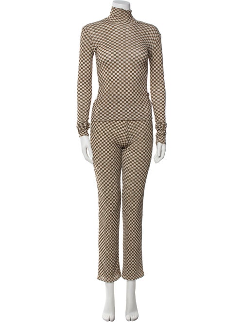 Nanushka Plaid Print Pant Set