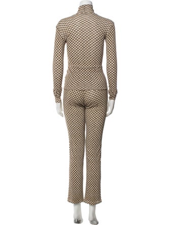 Nanushka Plaid Print Pant Set