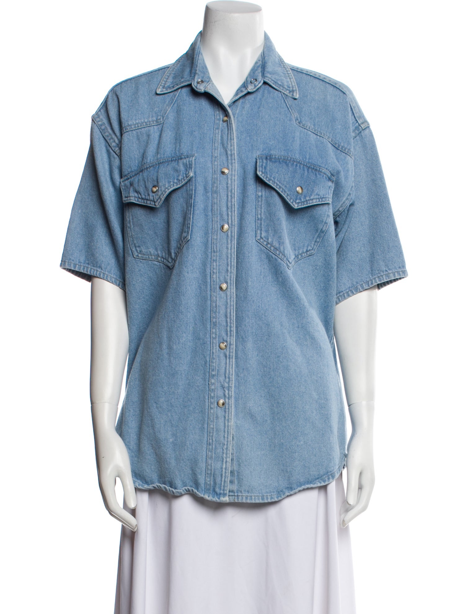 Nanushka Short Sleeve Button-Up Top