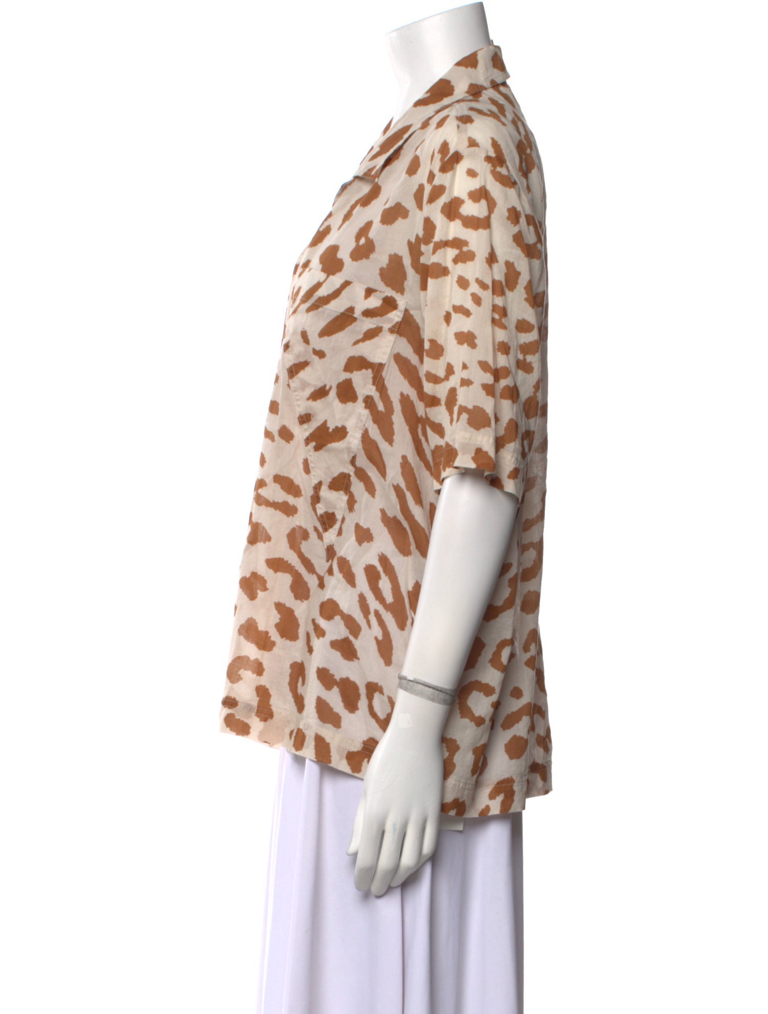 Nanushka Animal Print Short Sleeve Blouse