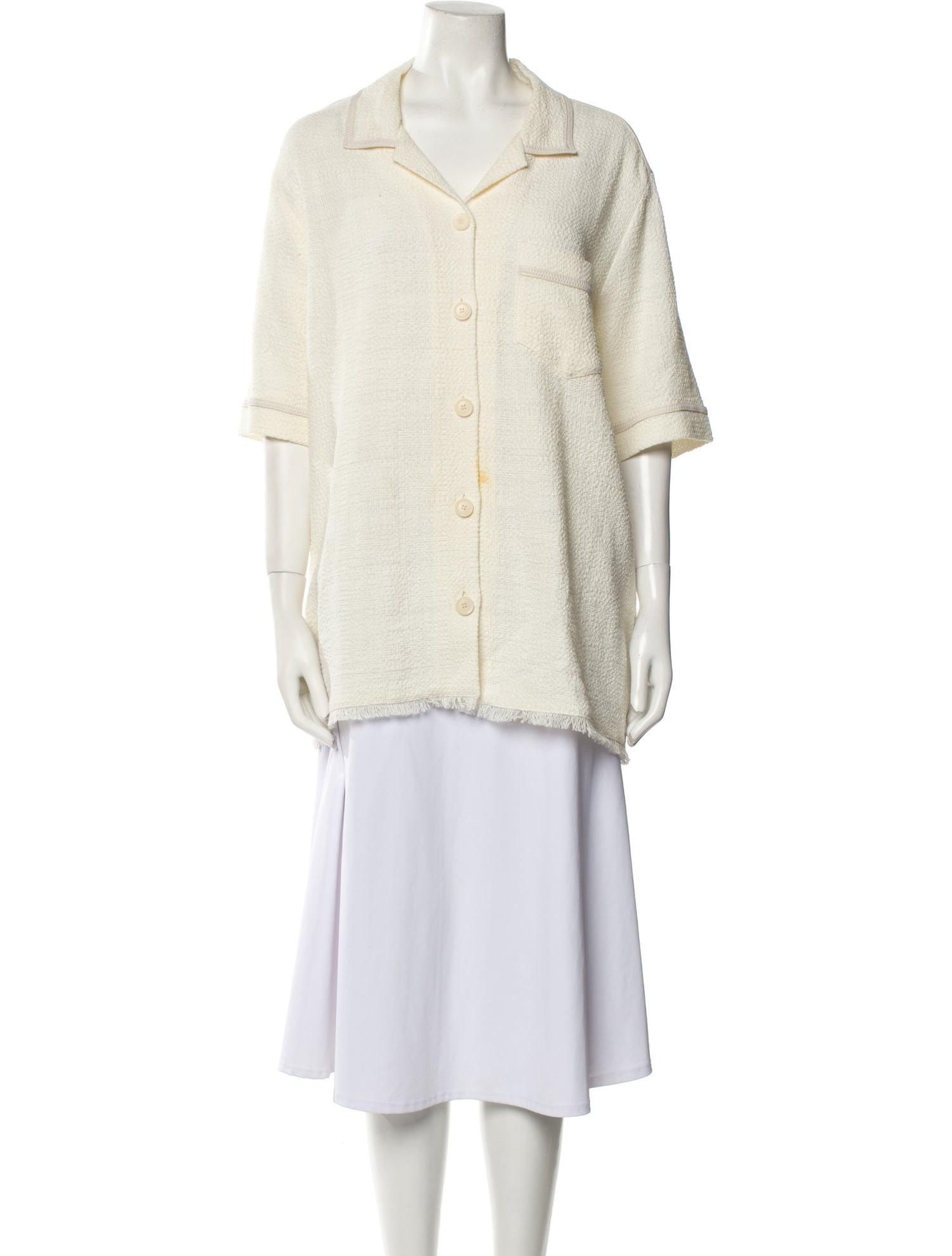 Nanushka Three-Quarter Sleeve Button-Up Top