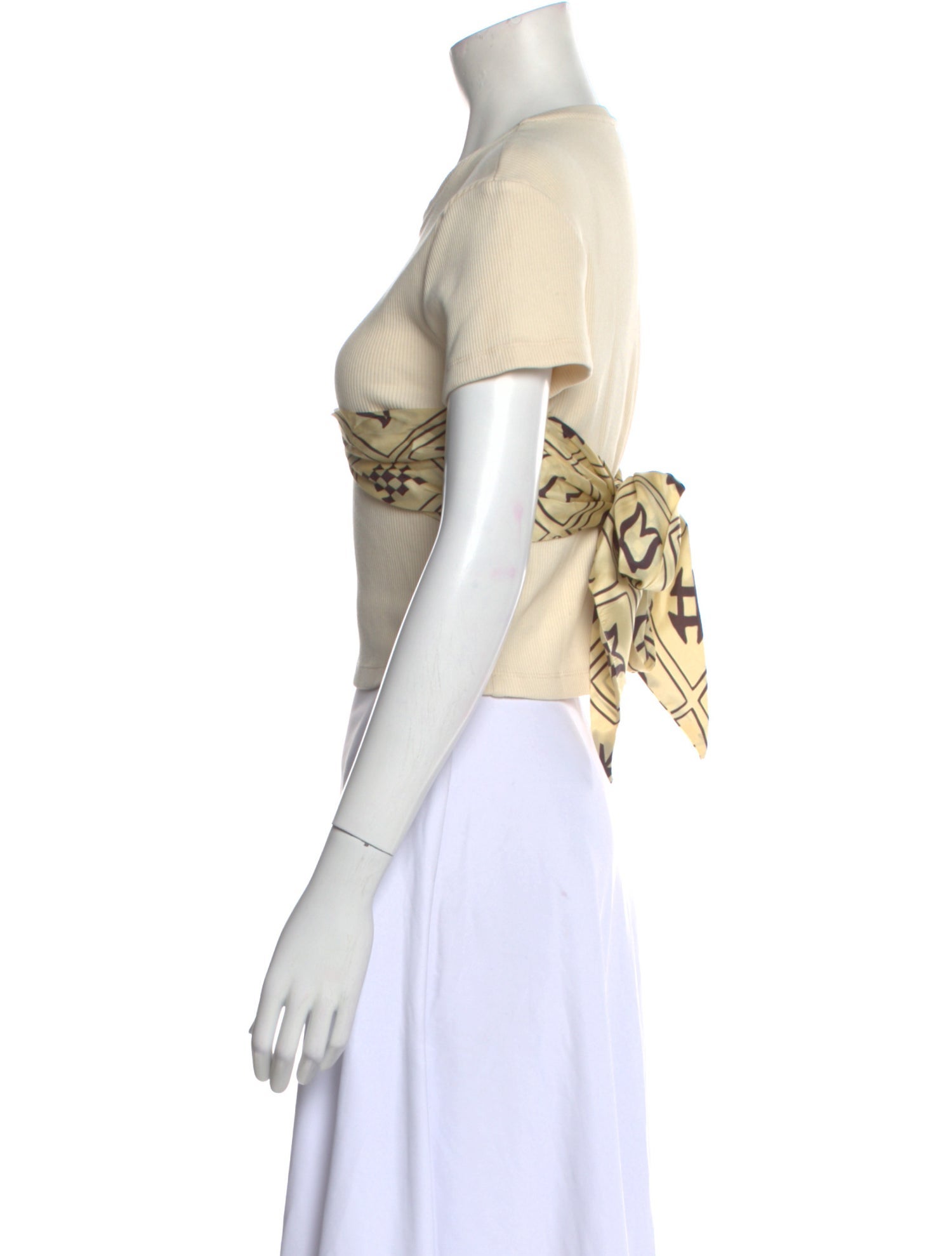 Nanushka Crew Neck Short Sleeve Crop Top