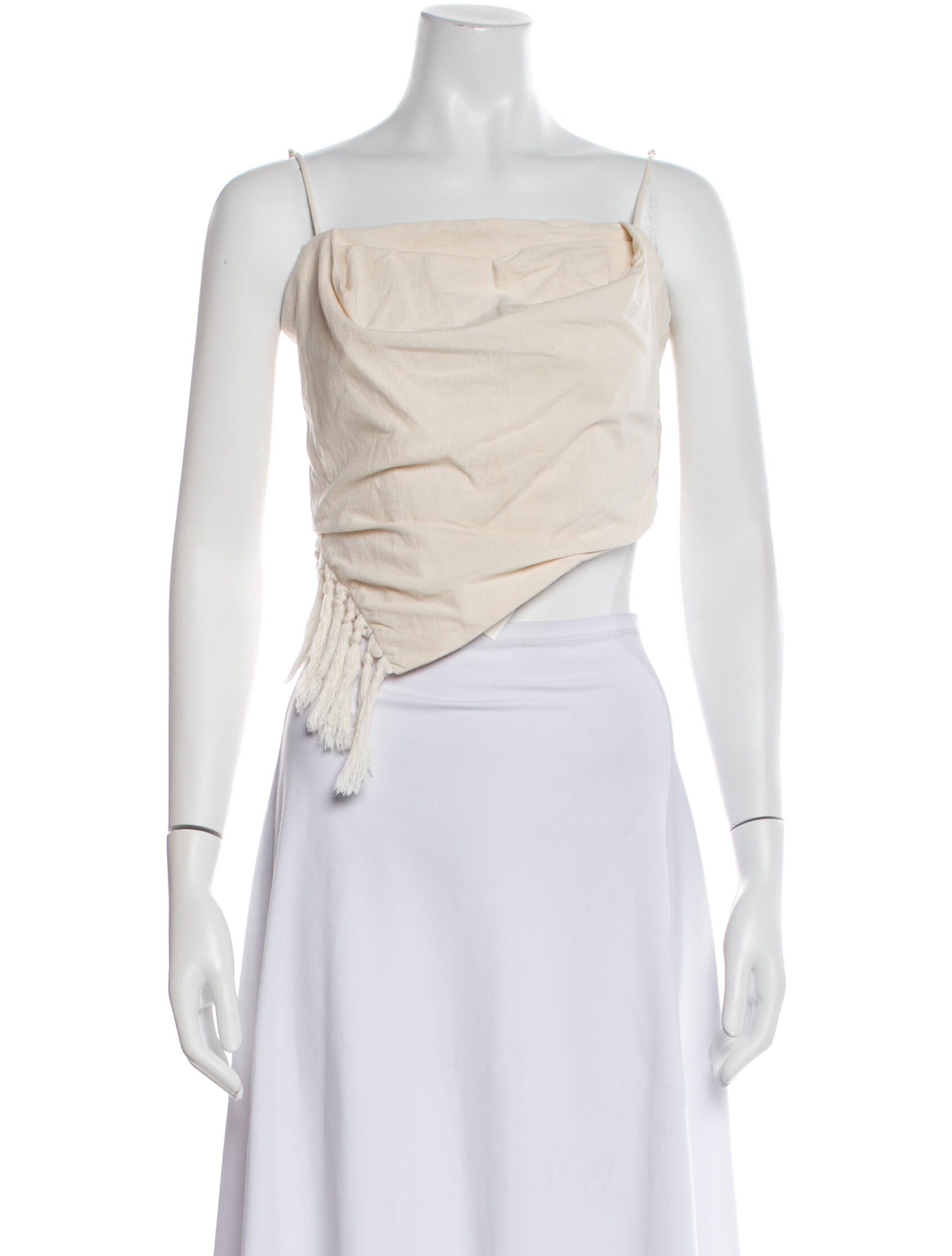 Nanushka Square Neckline Sleeveless Crop Top