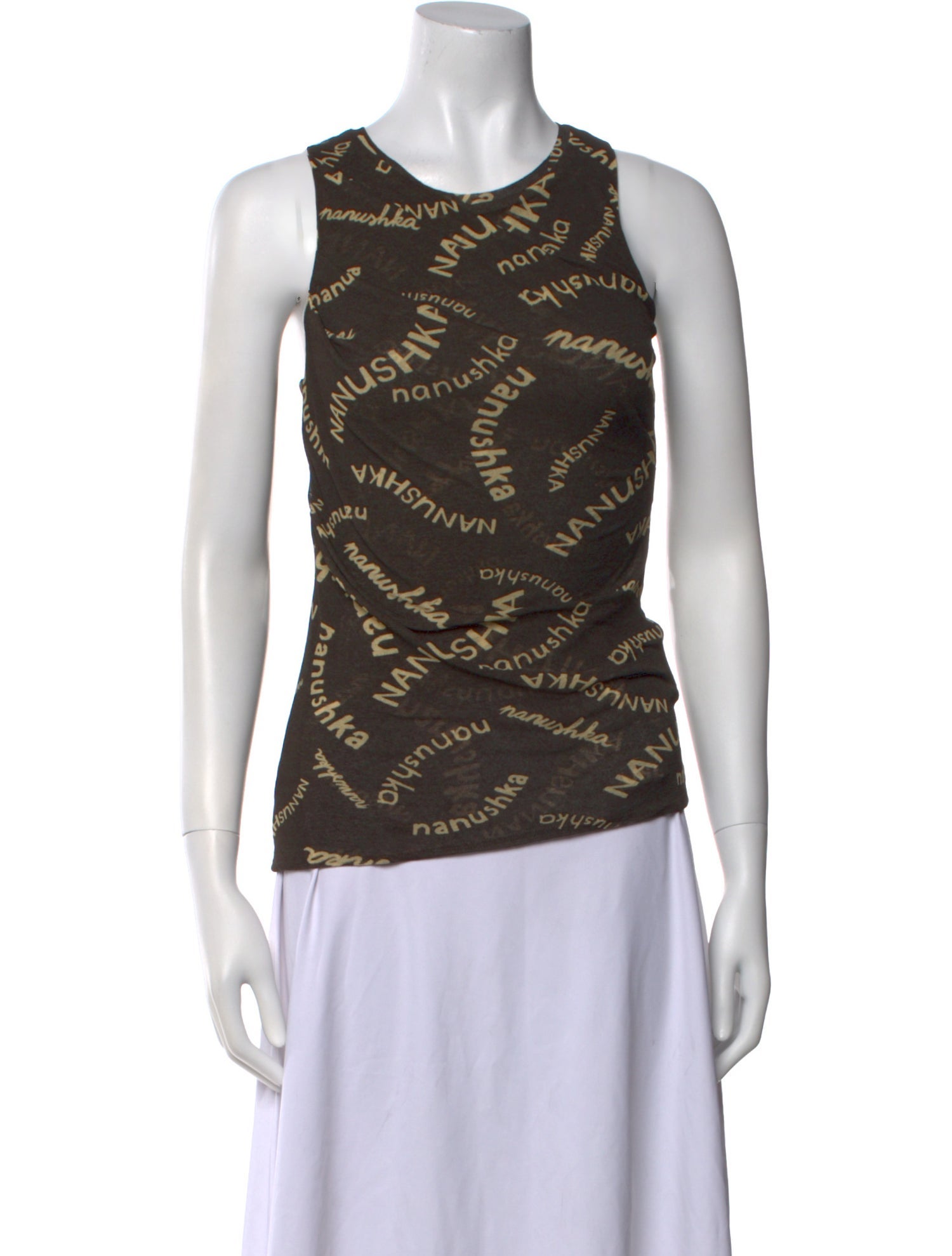 Nanushka Printed Scoop Neck Top