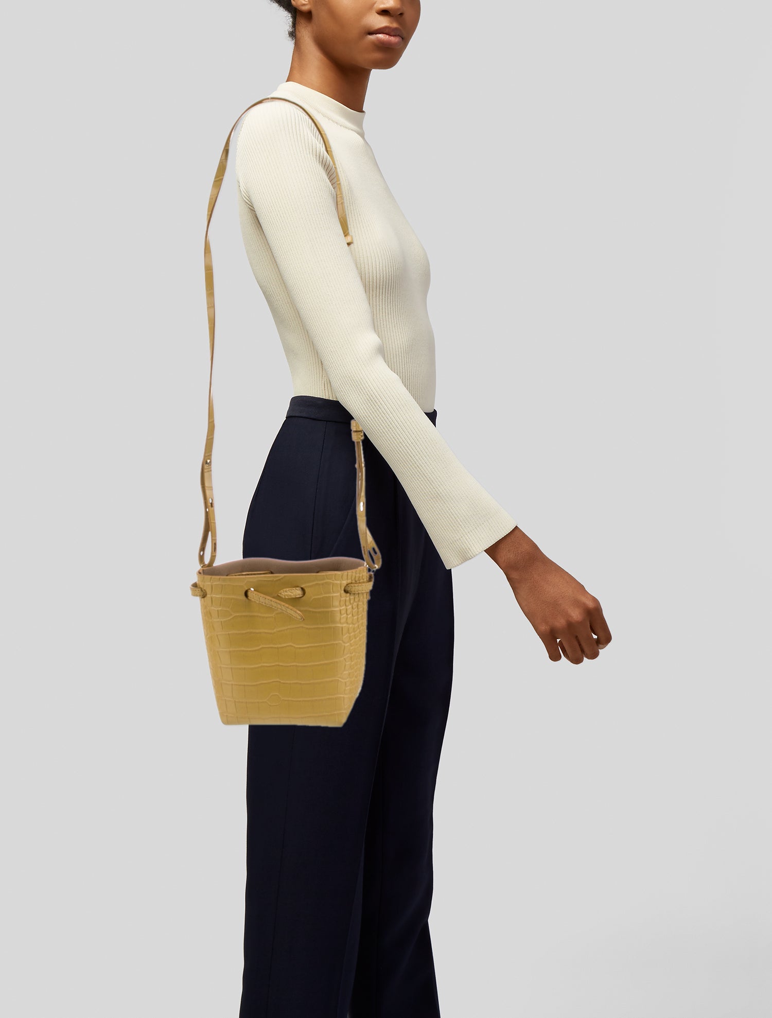 Nanushka Embossed Leather Bucket Bag