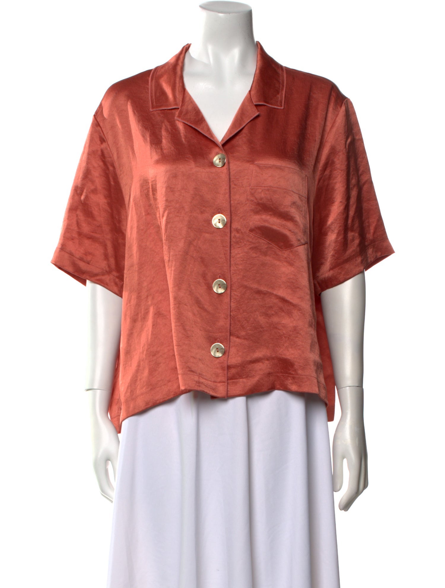 Nanushka Short Sleeve Button-Up Top