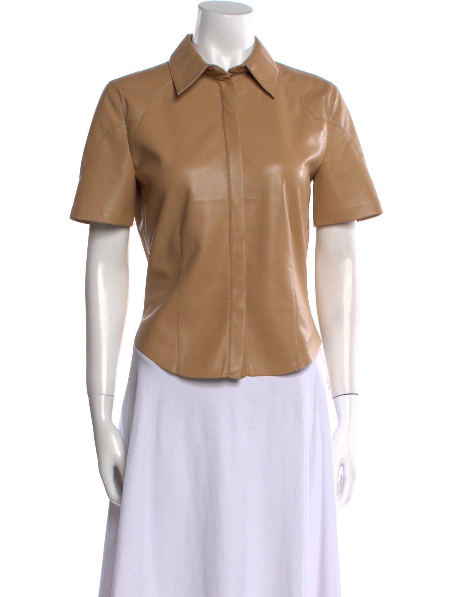 Nanushka Short Sleeve Button-Up Top