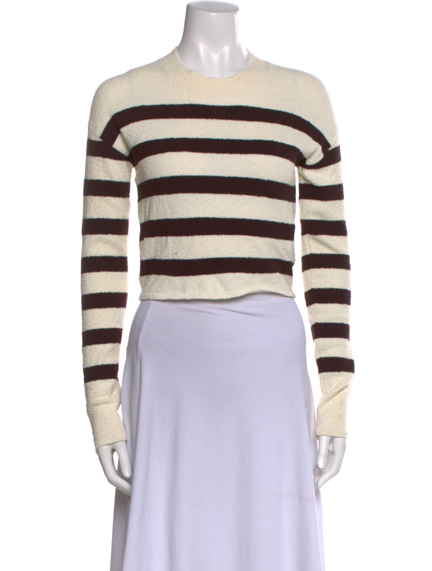 Nanushka Striped Crew Neck Crop Top