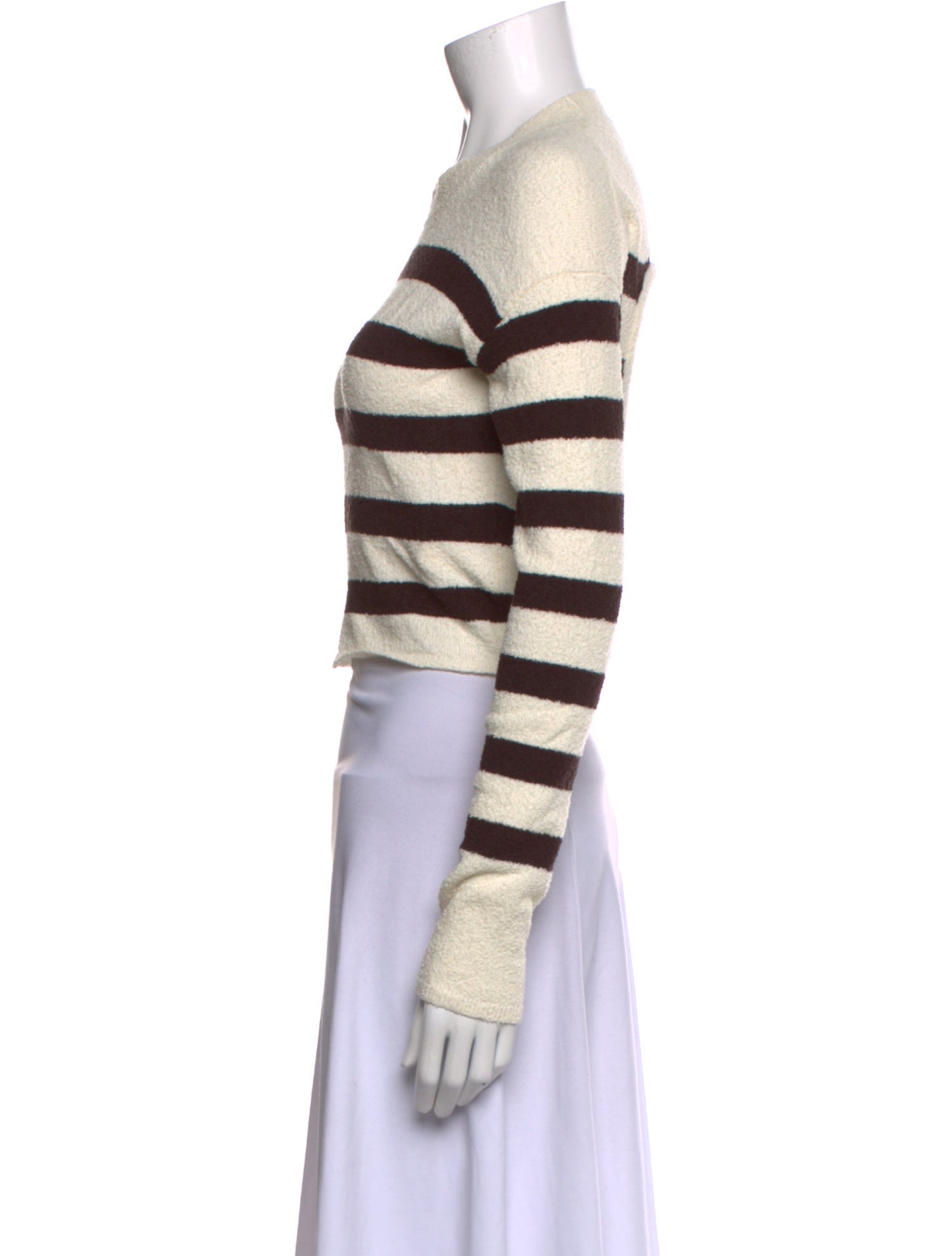 Nanushka Striped Crew Neck Crop Top