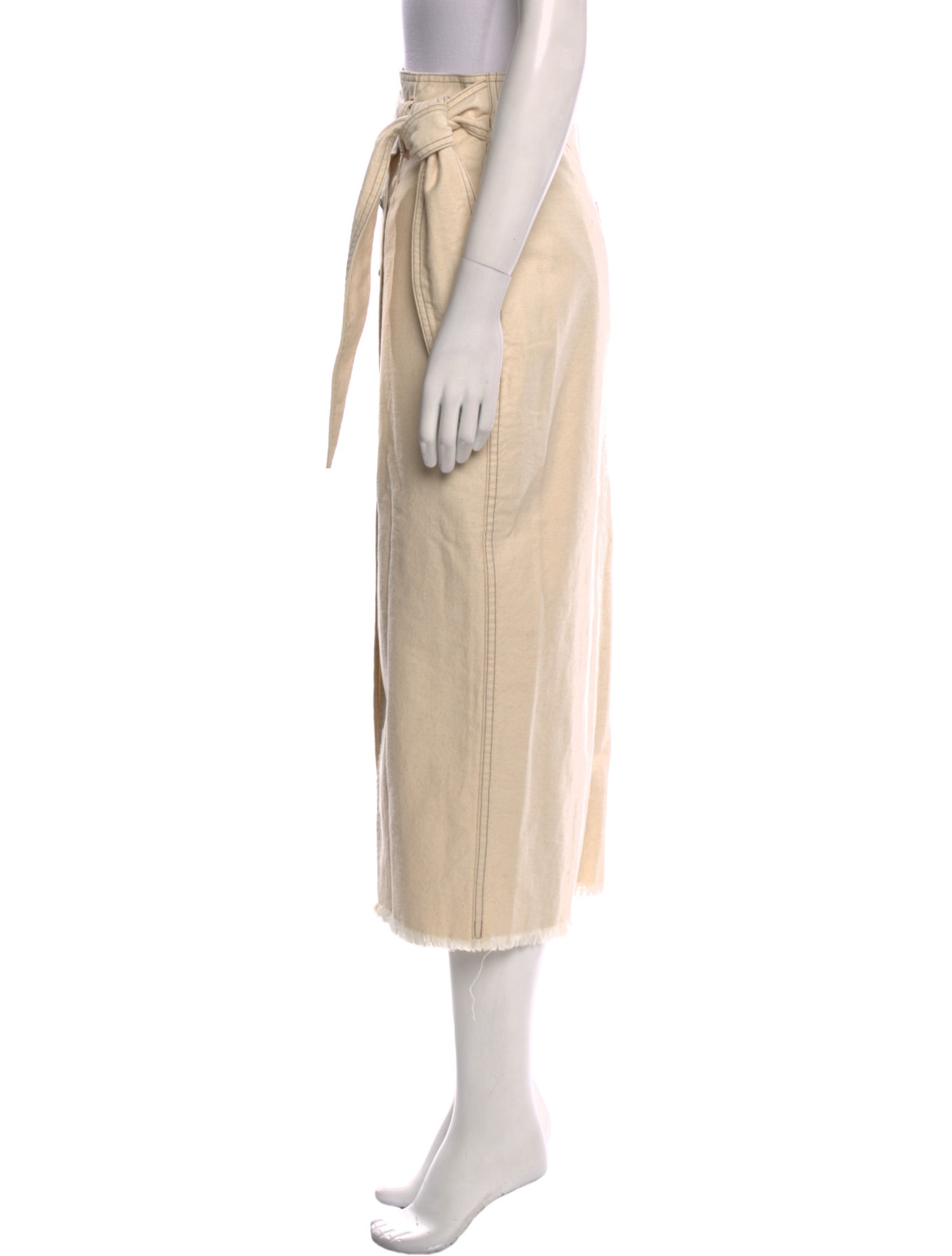 Nanushka Raw-Edge Trim Midi Length Skirt