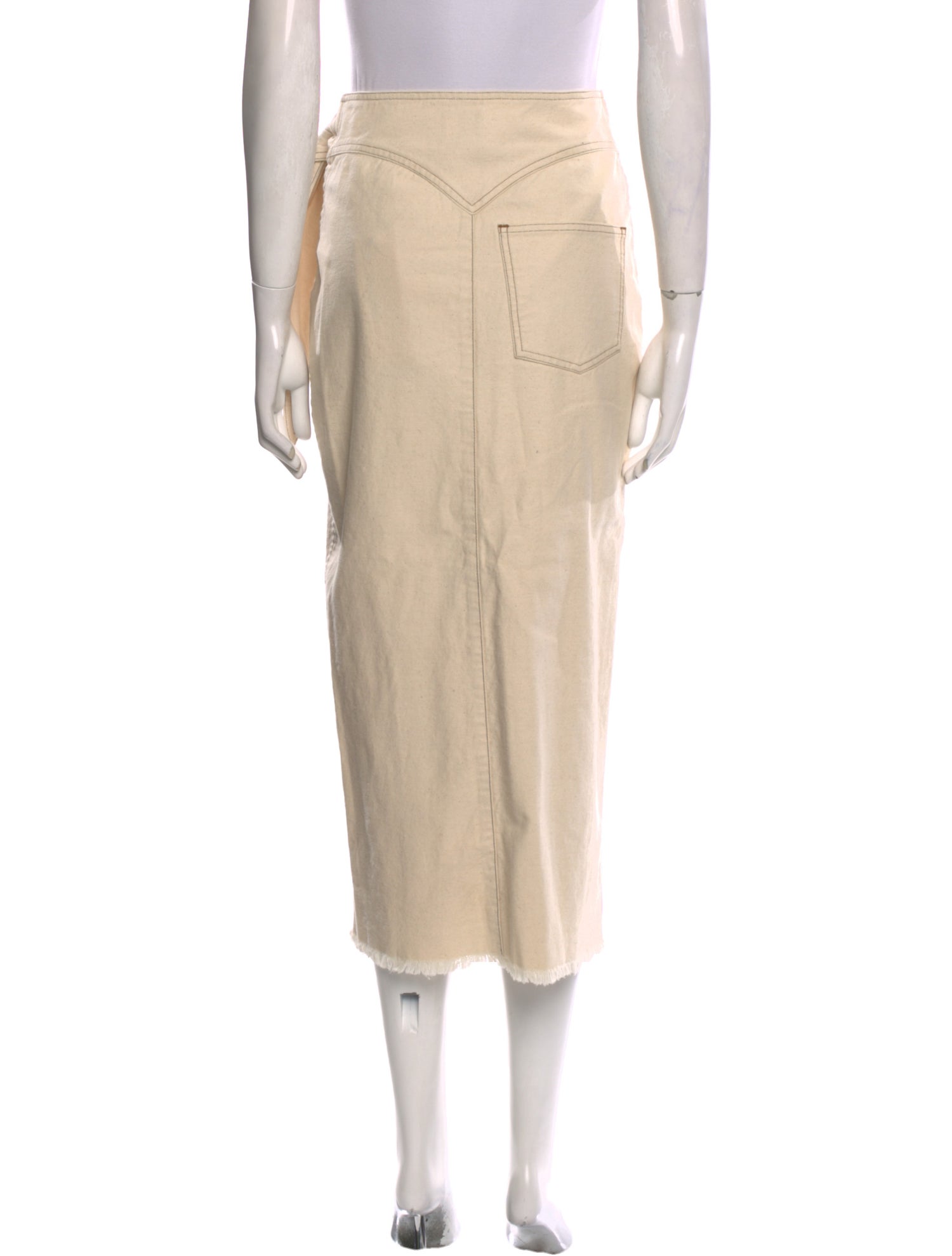 Nanushka Raw-Edge Trim Midi Length Skirt