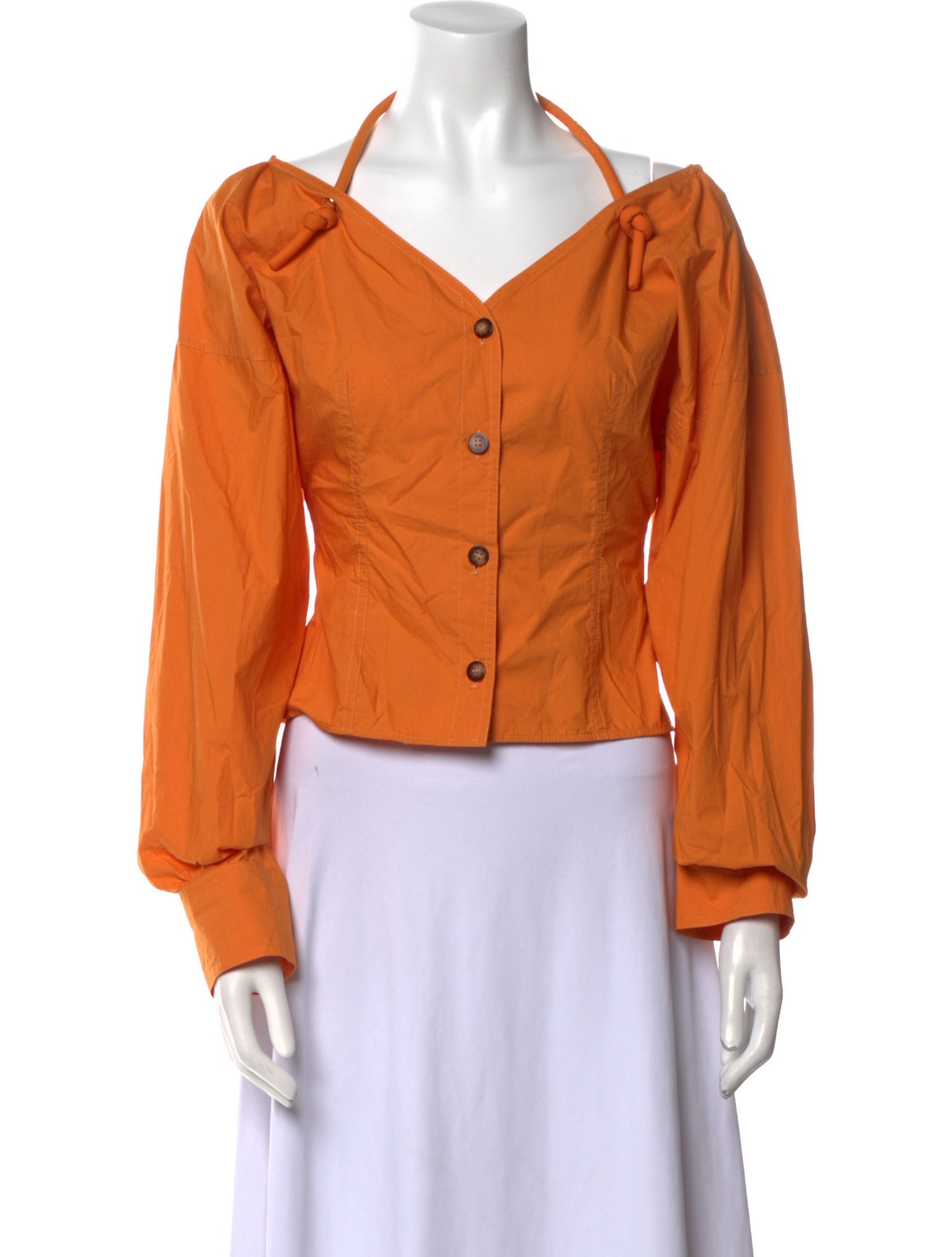 Nanushka V-Neck Long Sleeve Crop Top w/ Tags