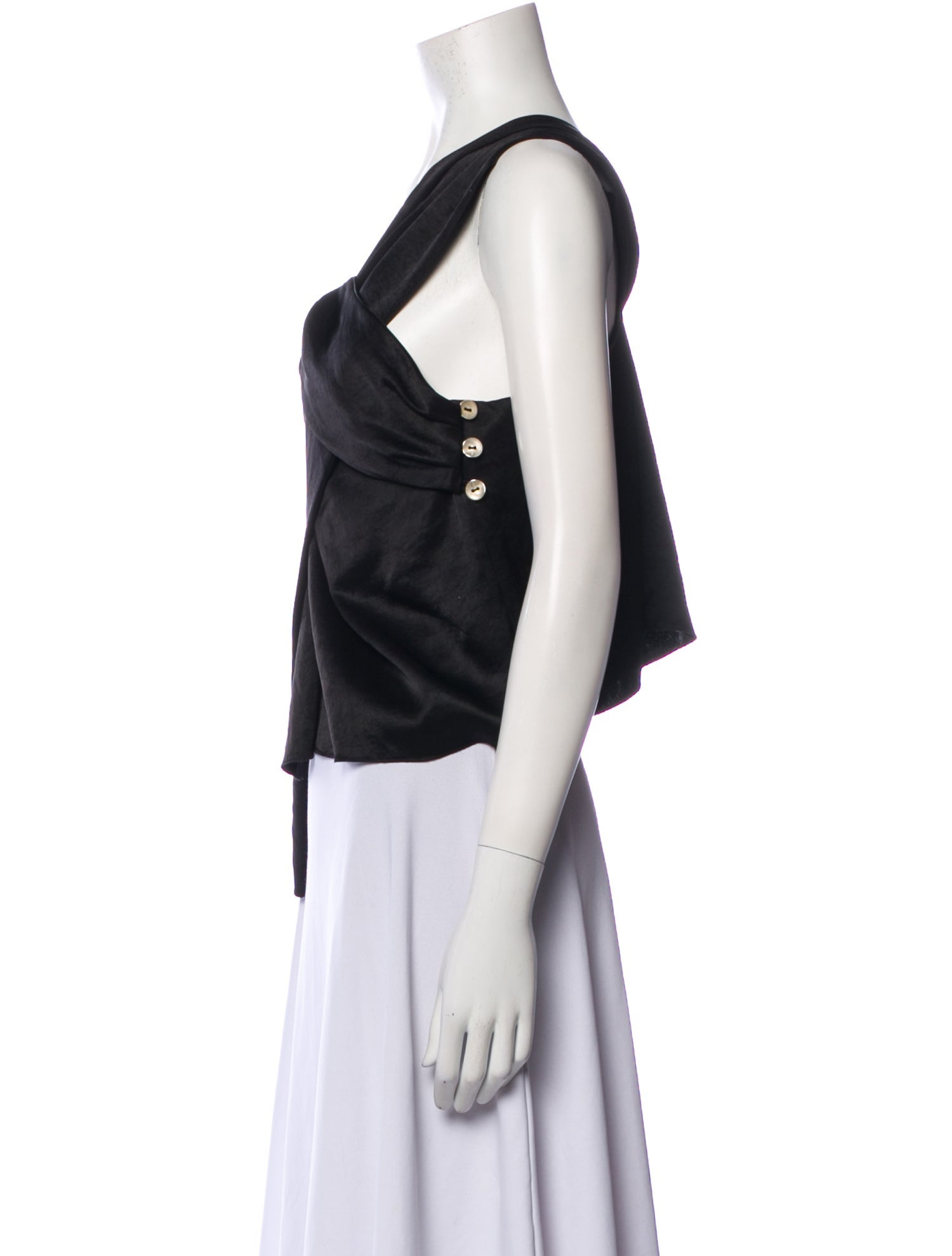 Nanushka One-Shoulder Sleeveless Crop Top