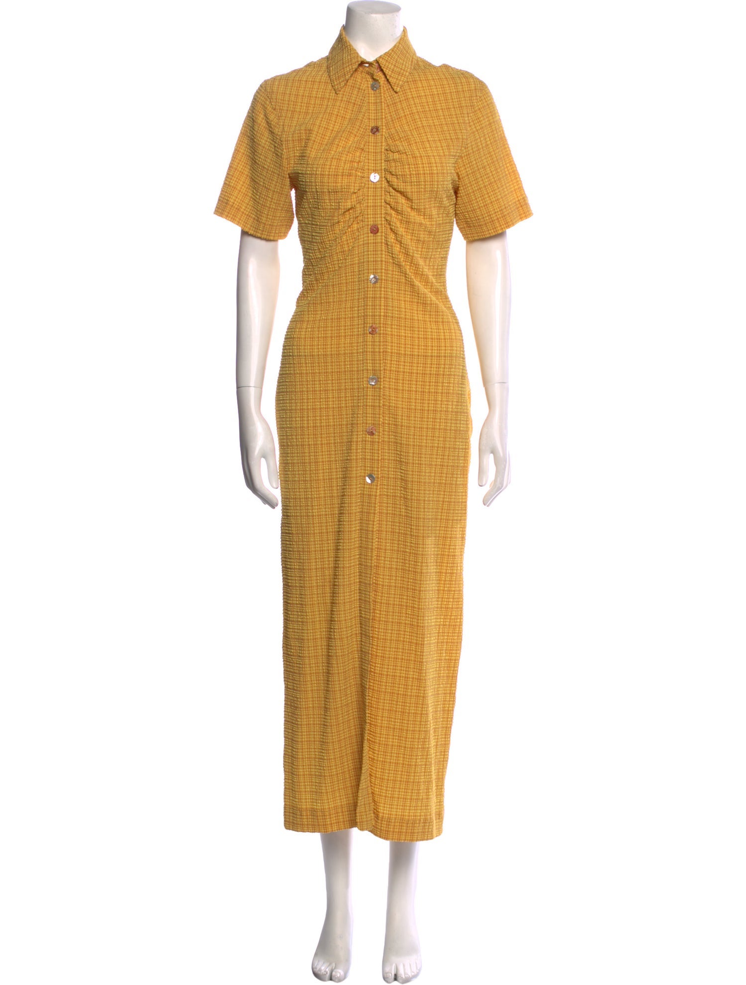 Nanushka Plaid Print Long Dress