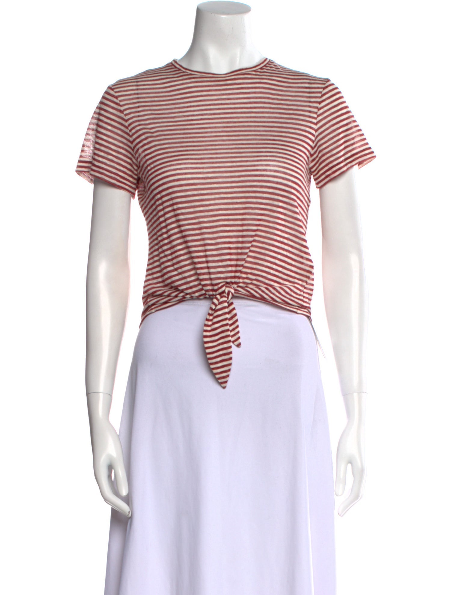 Nanushka Linen Striped Crop Top
