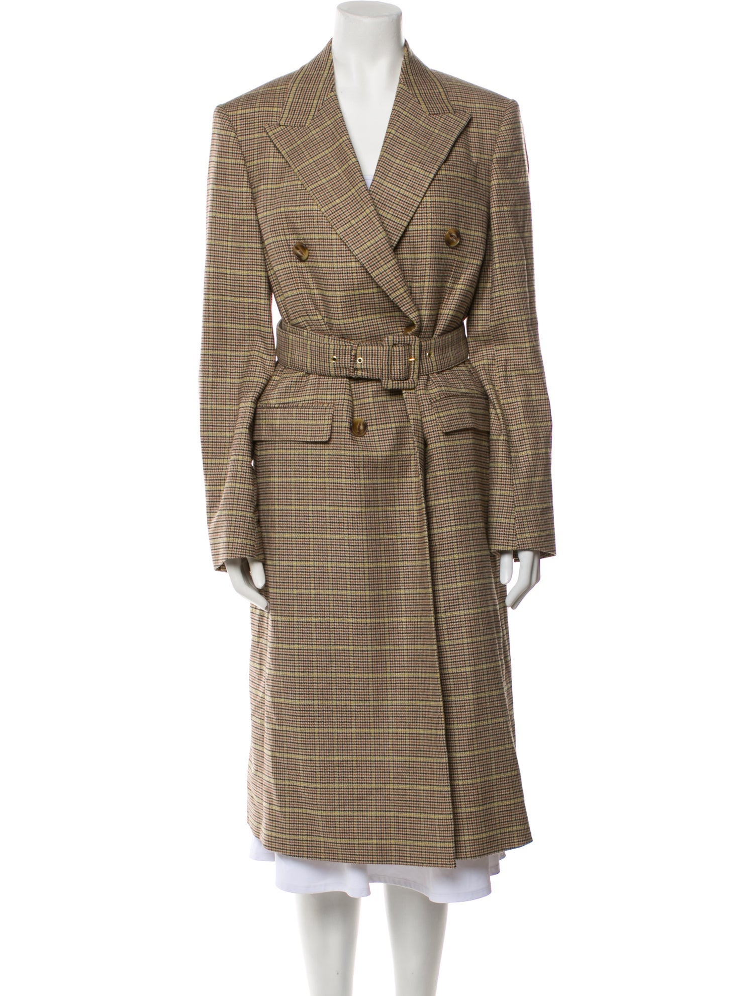Nanushka Plaid Print Trench Coat w/ Tags