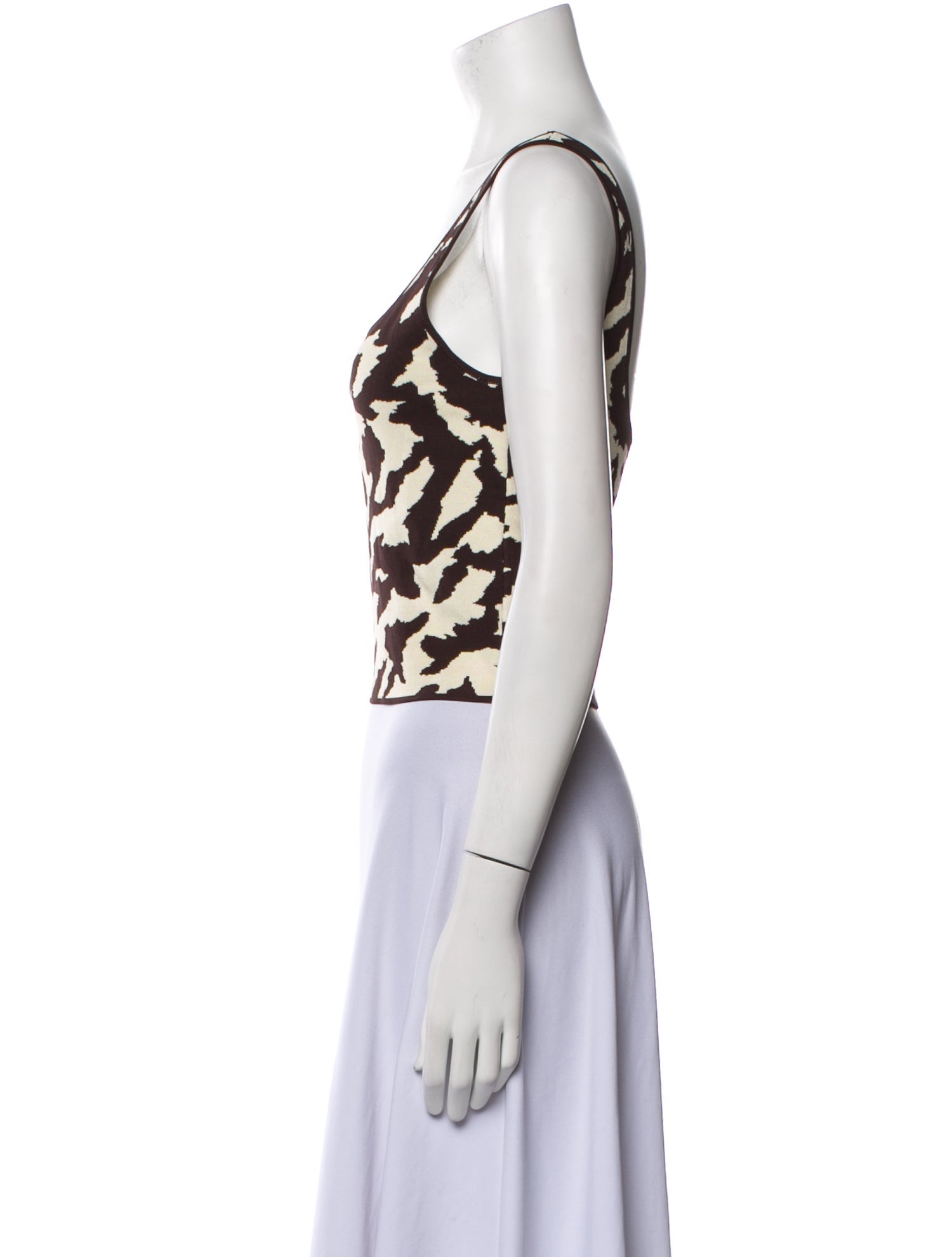 Nanushka Animal Print Square Neckline Crop Top