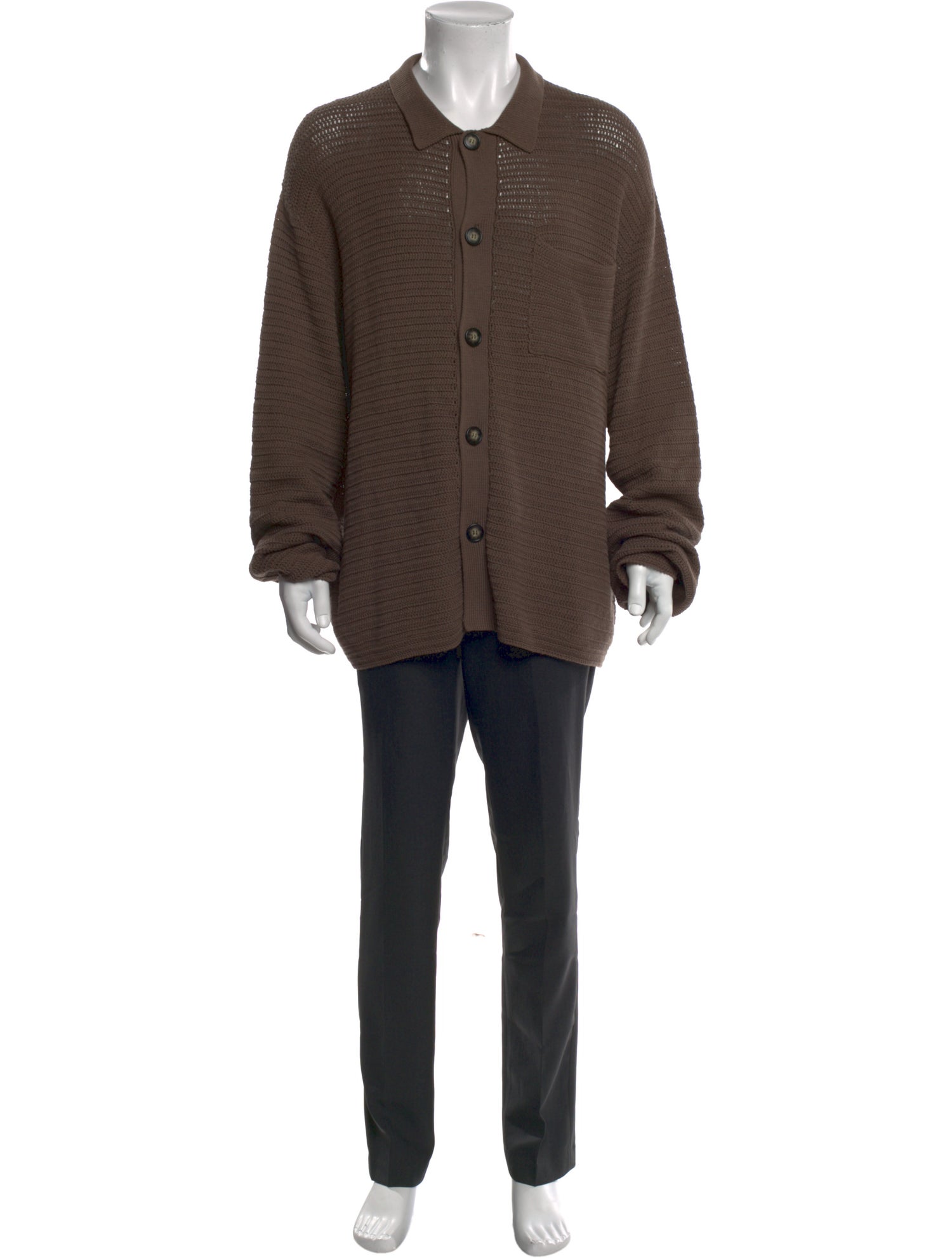 Nanushka Collar Long Sleeve Cardigan