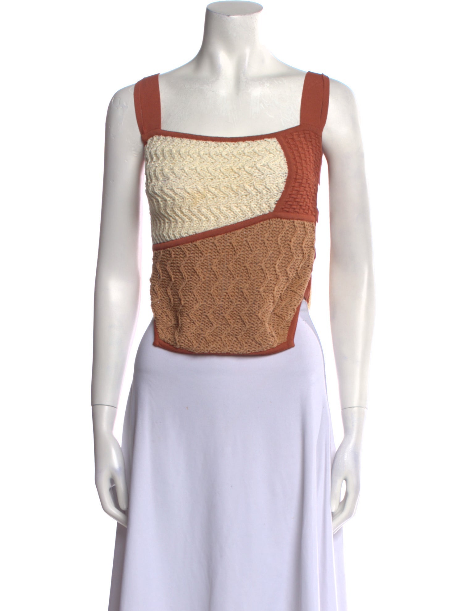 Nanushka Square Neckline Sleeveless Crop Top