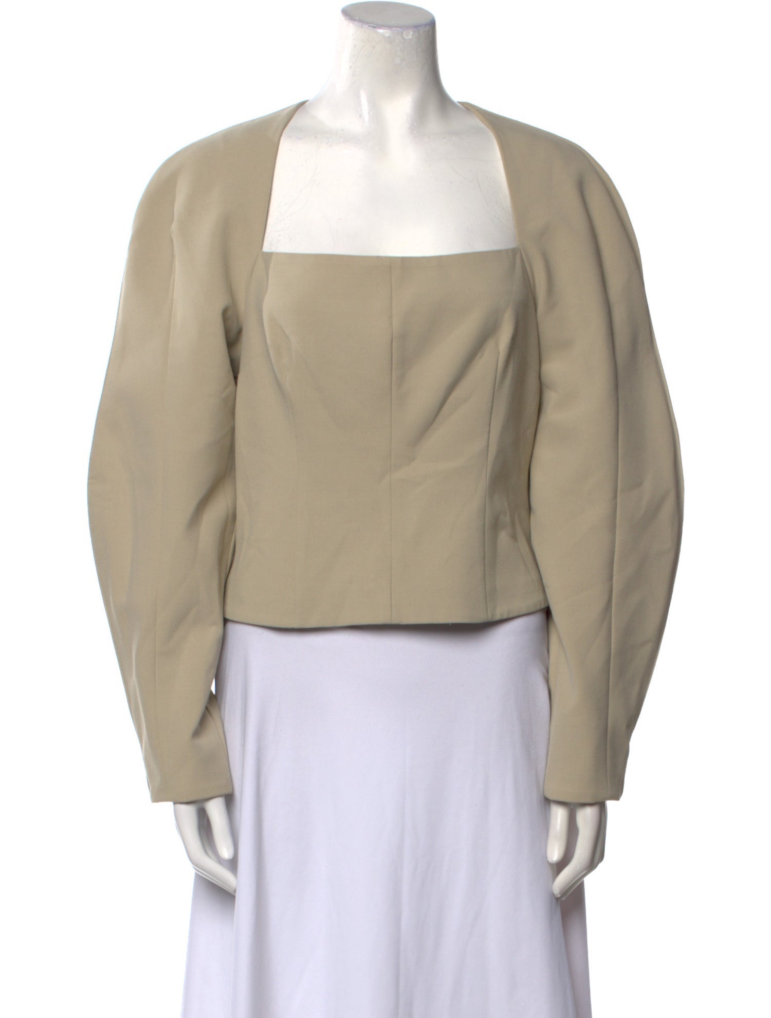 Nanushka Square Neckline Long Sleeve Crop Top