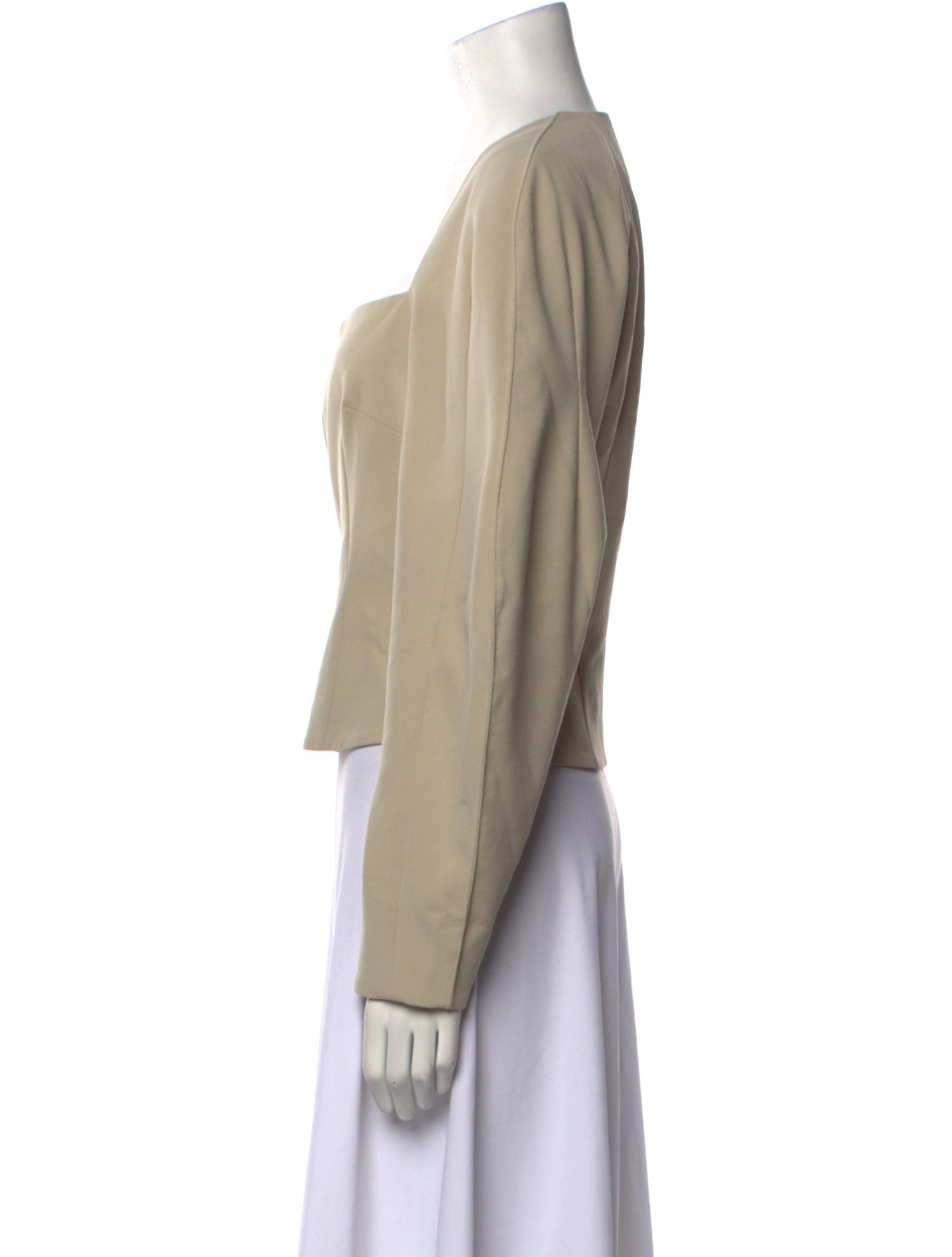 Nanushka Square Neckline Long Sleeve Crop Top